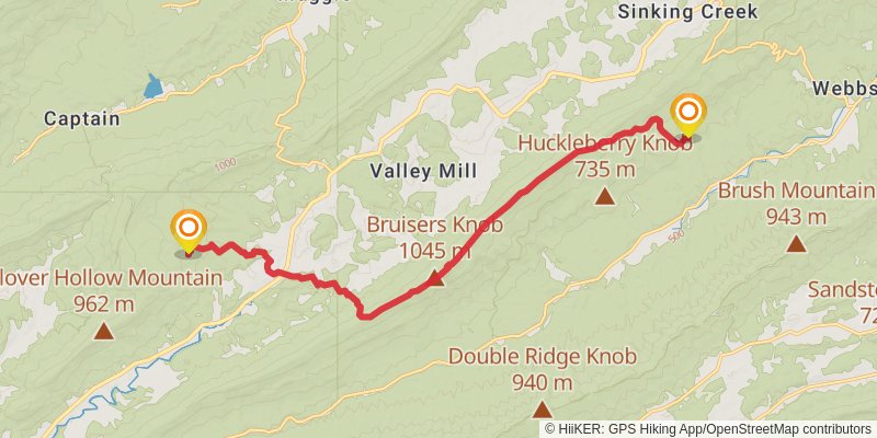 Appalachian Trail stage 71 Map