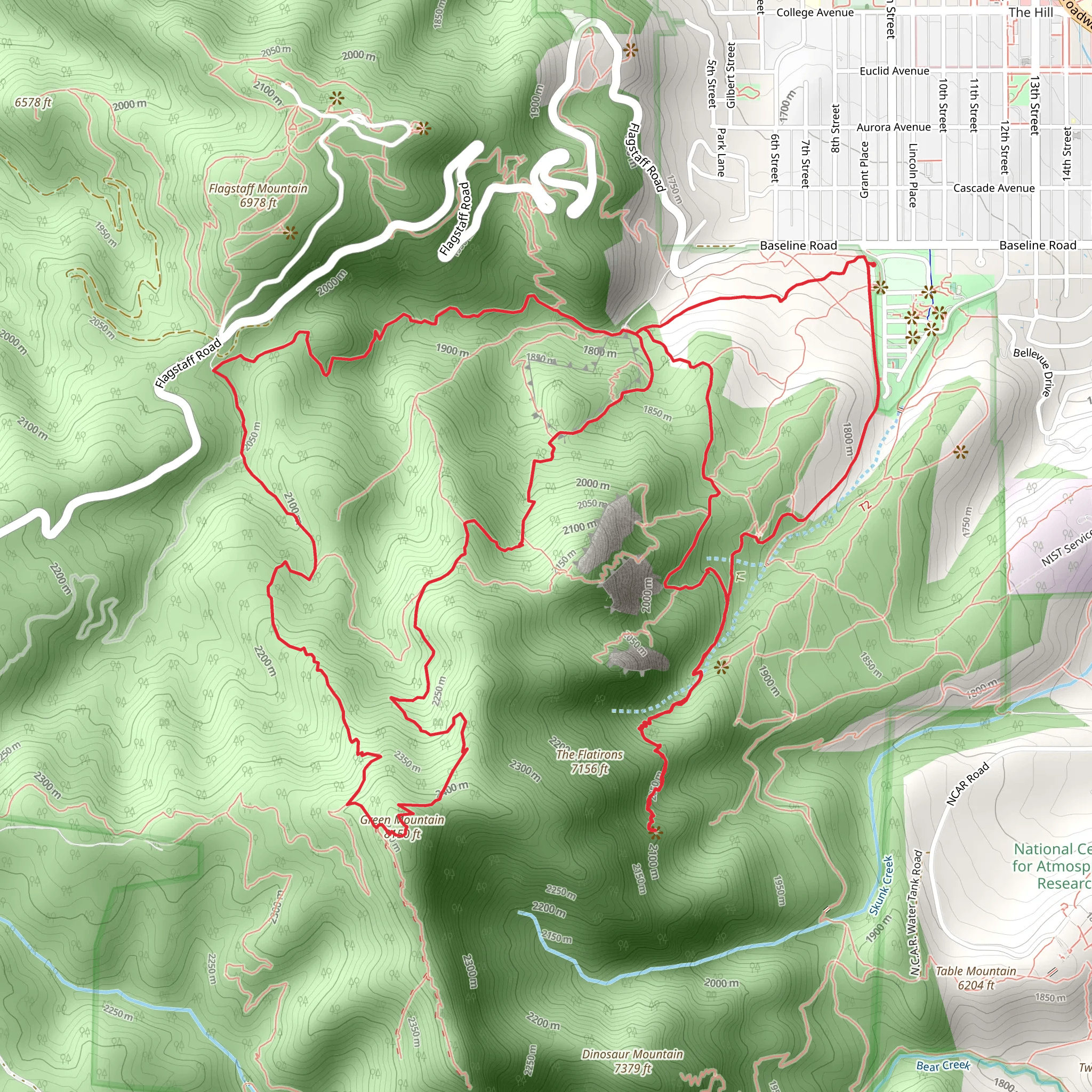 Royal Arch, Green Mountain and Gregory Canyon Loop Trail mobile static map