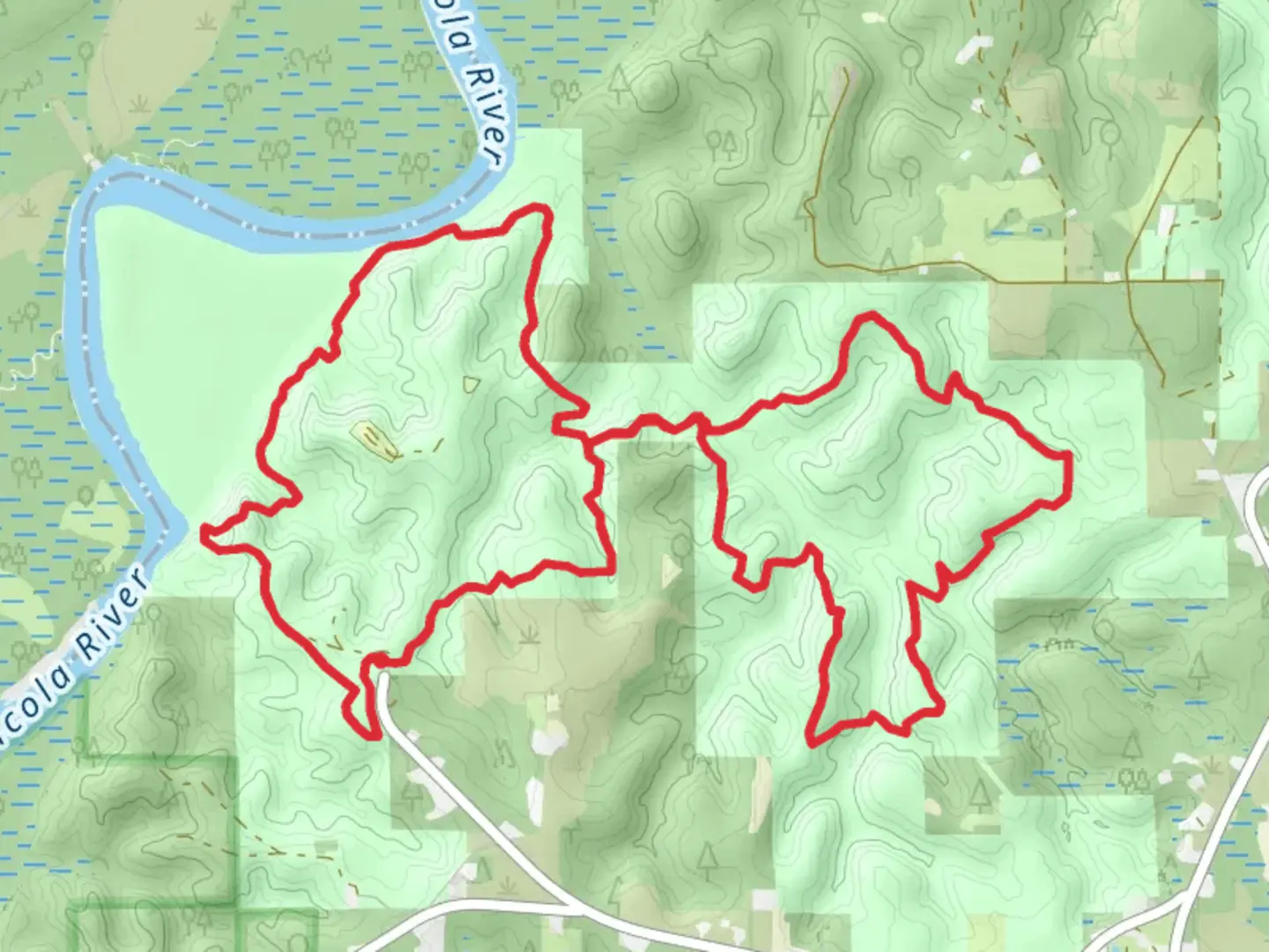 An image depicting the trail Logan Hill - Torreya State Park and its surrounding area.