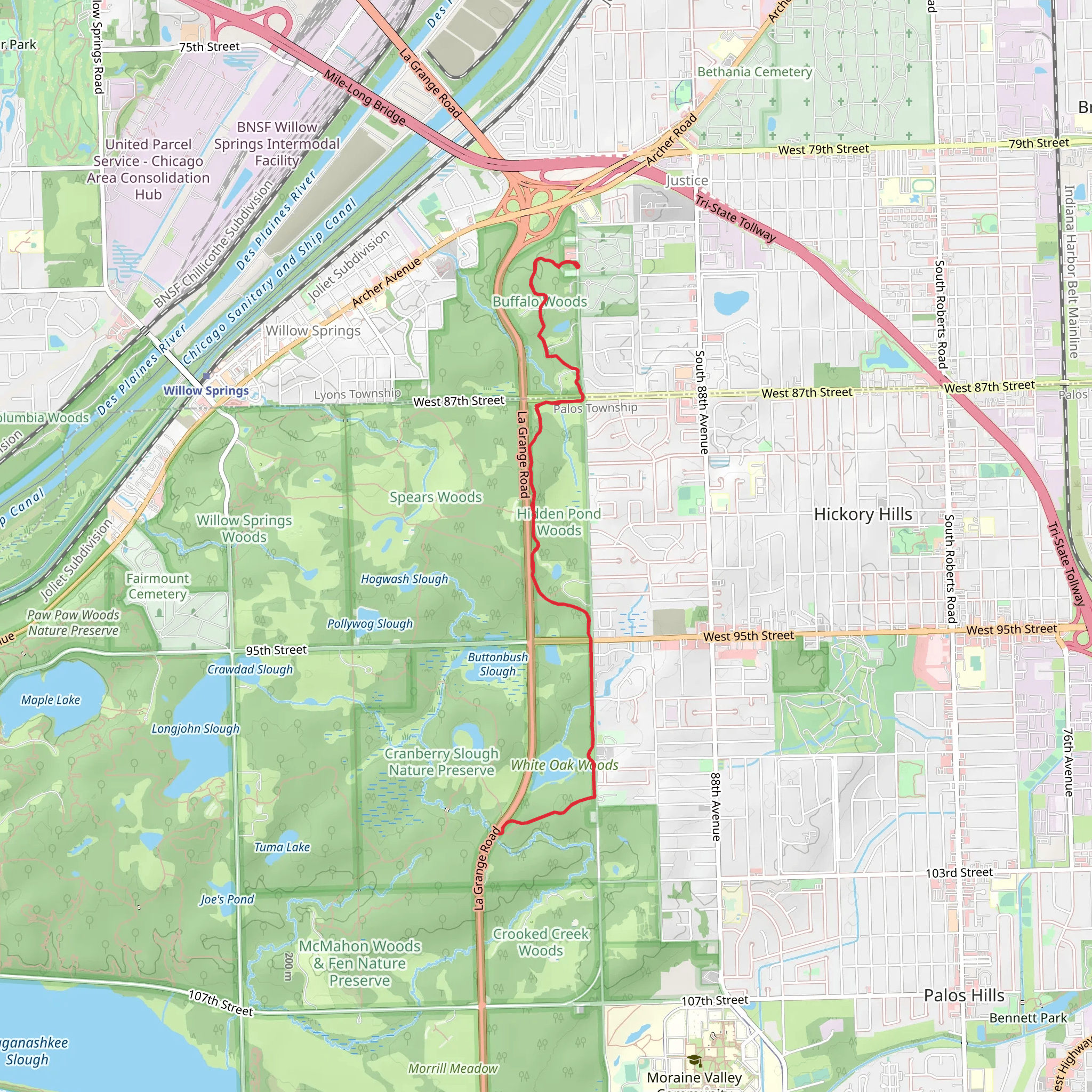 Palos Brown Unpaved Trail mobile static map