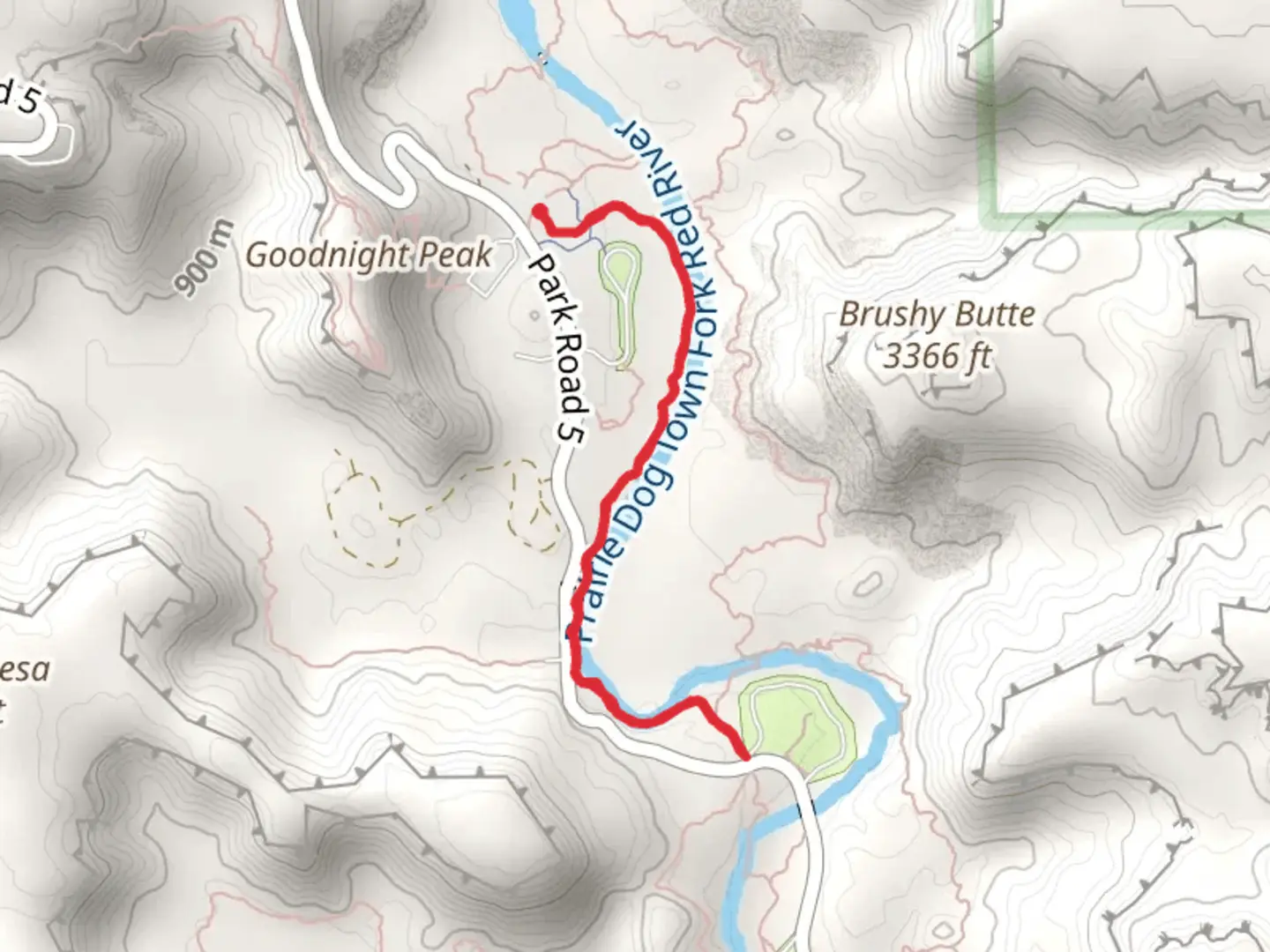 An image depicting the trail Kiowa Trail and its surrounding area.