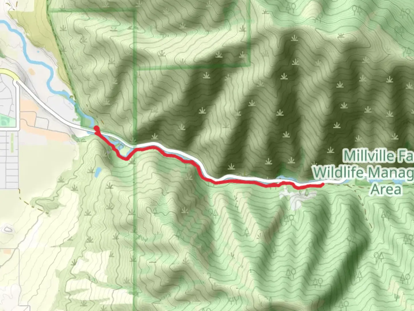 An image depicting the trail Blacksmith Fork River Walk and its surrounding area.