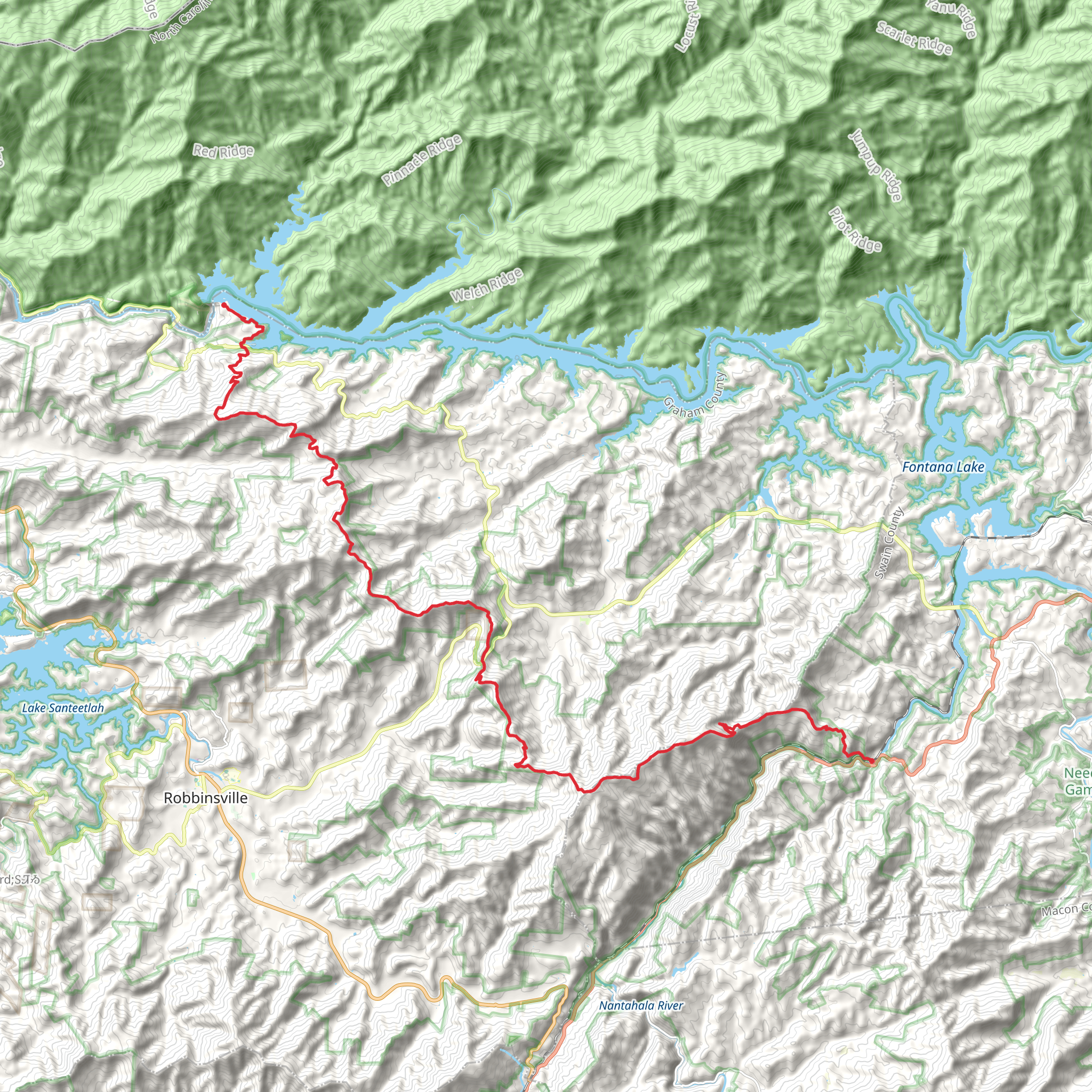 Fairfax to Wesser via Appalachian Trail mobile static map