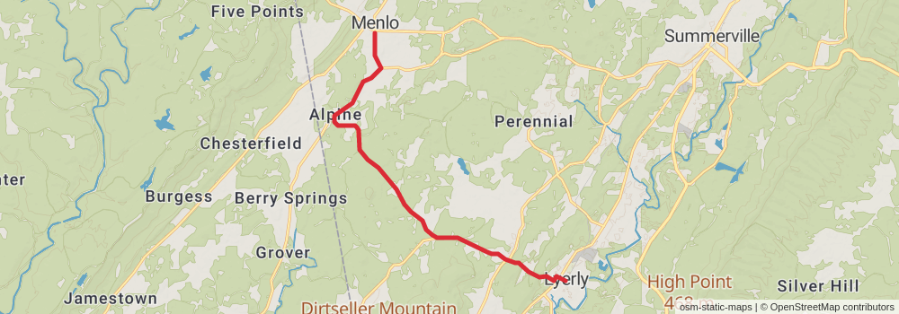 American Perimeter Trail - The South Primary stage 87 Map