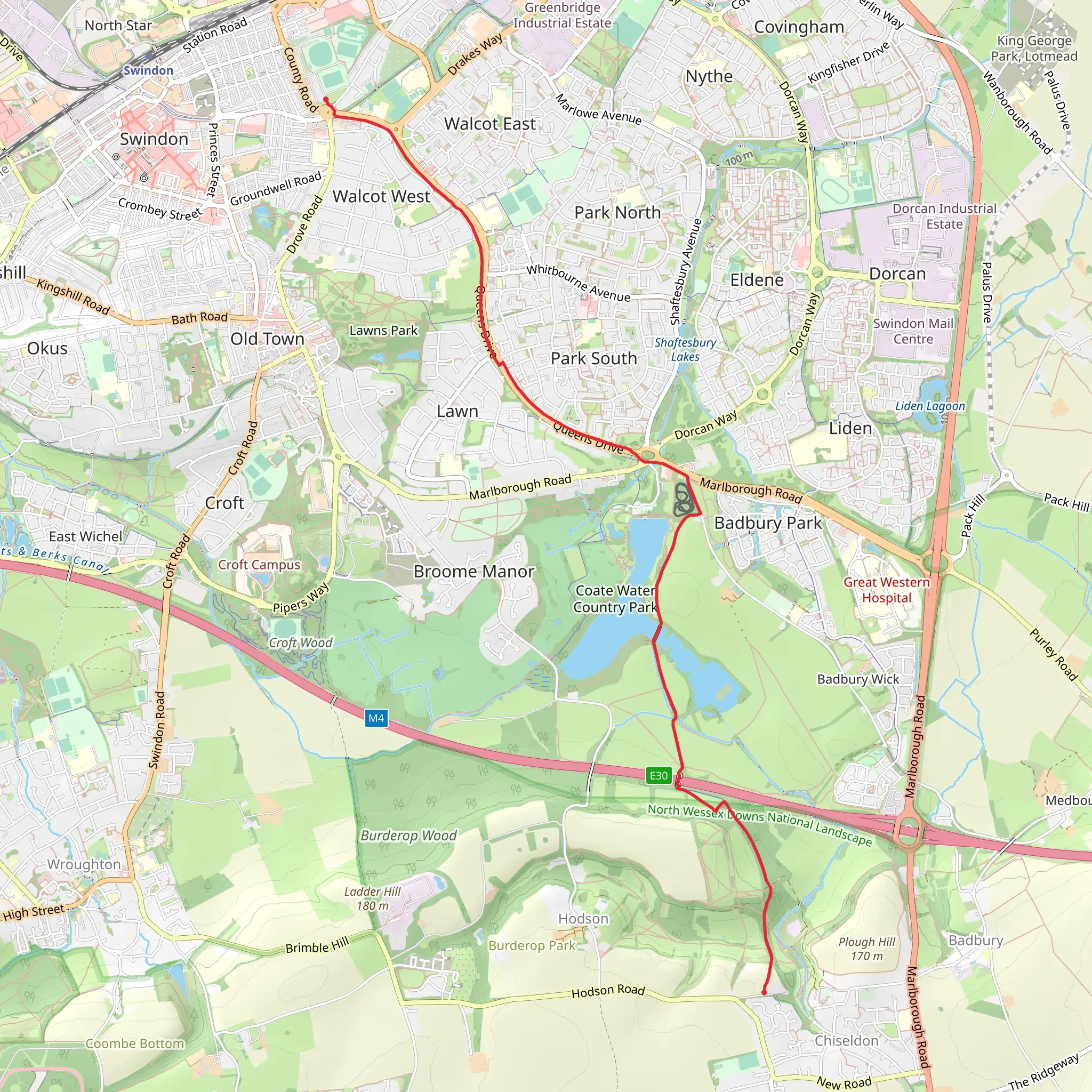 Chiseldon Timberland Trail mobile static map