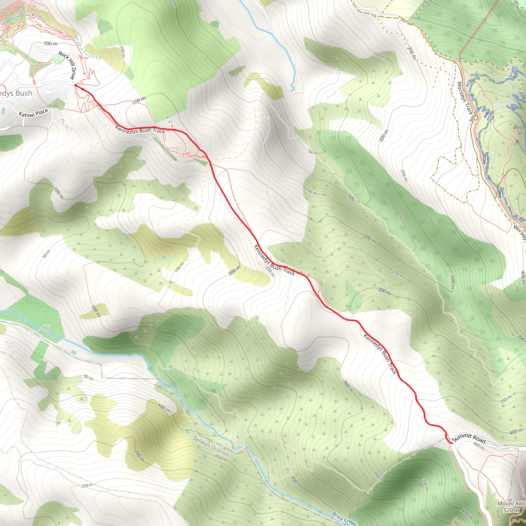 Kennedy's Track to Mount Ada mobile static map