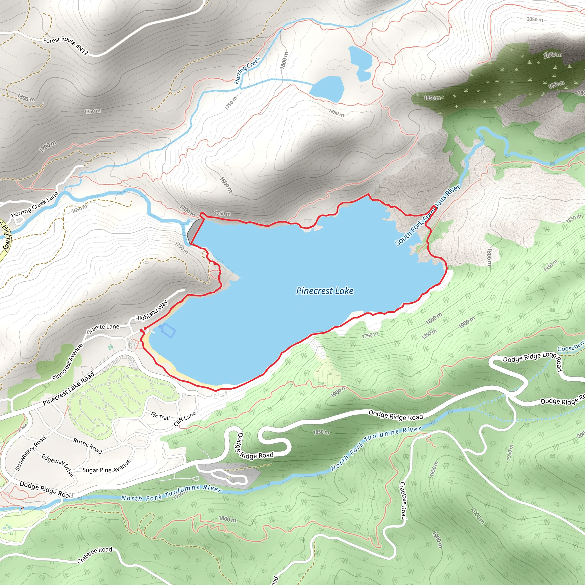 Pinecrest Lake Trail mobile static map