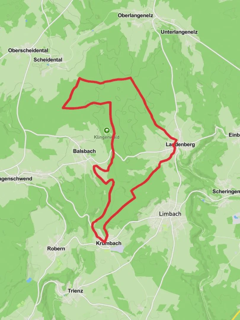 An image depicting the trail Limbach and Buhlackerwald Loop and its surrounding area.