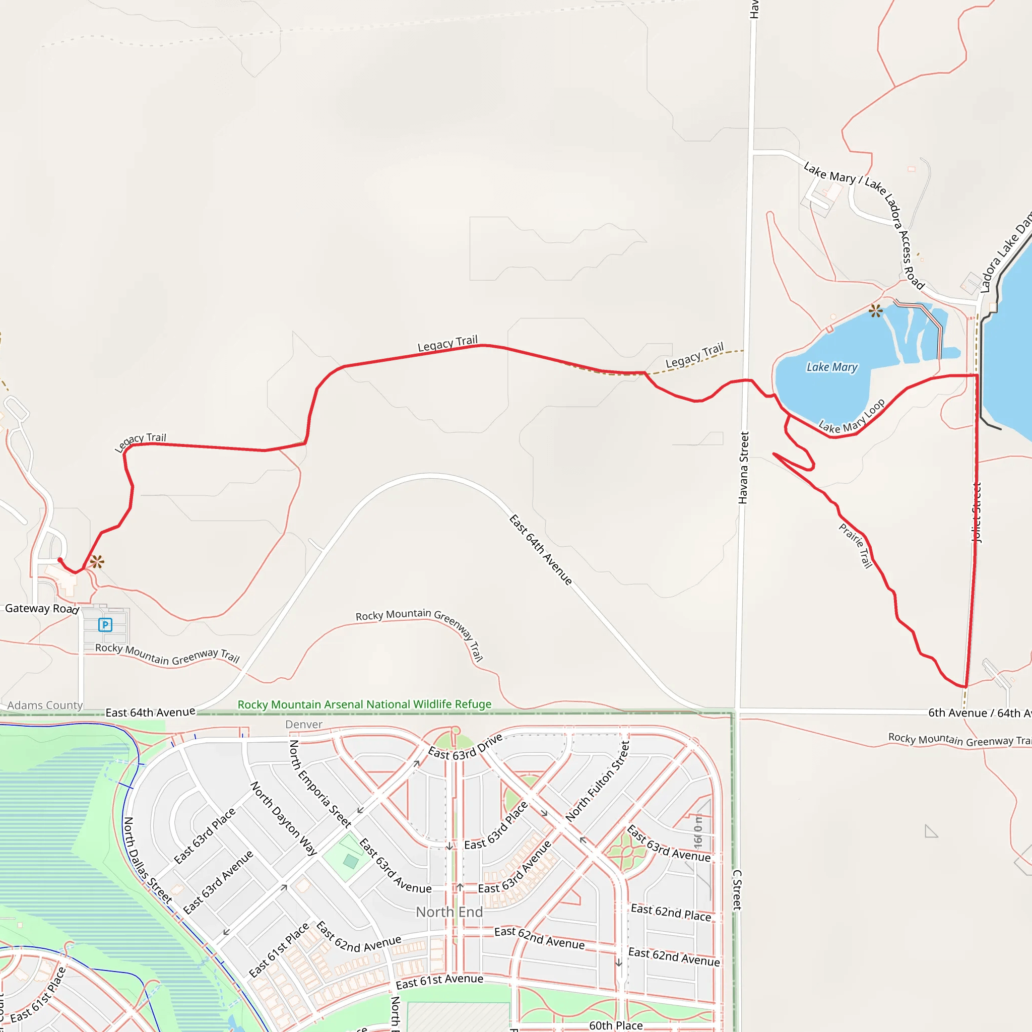 Lake Mary and Legacy Loop Trail mobile static map