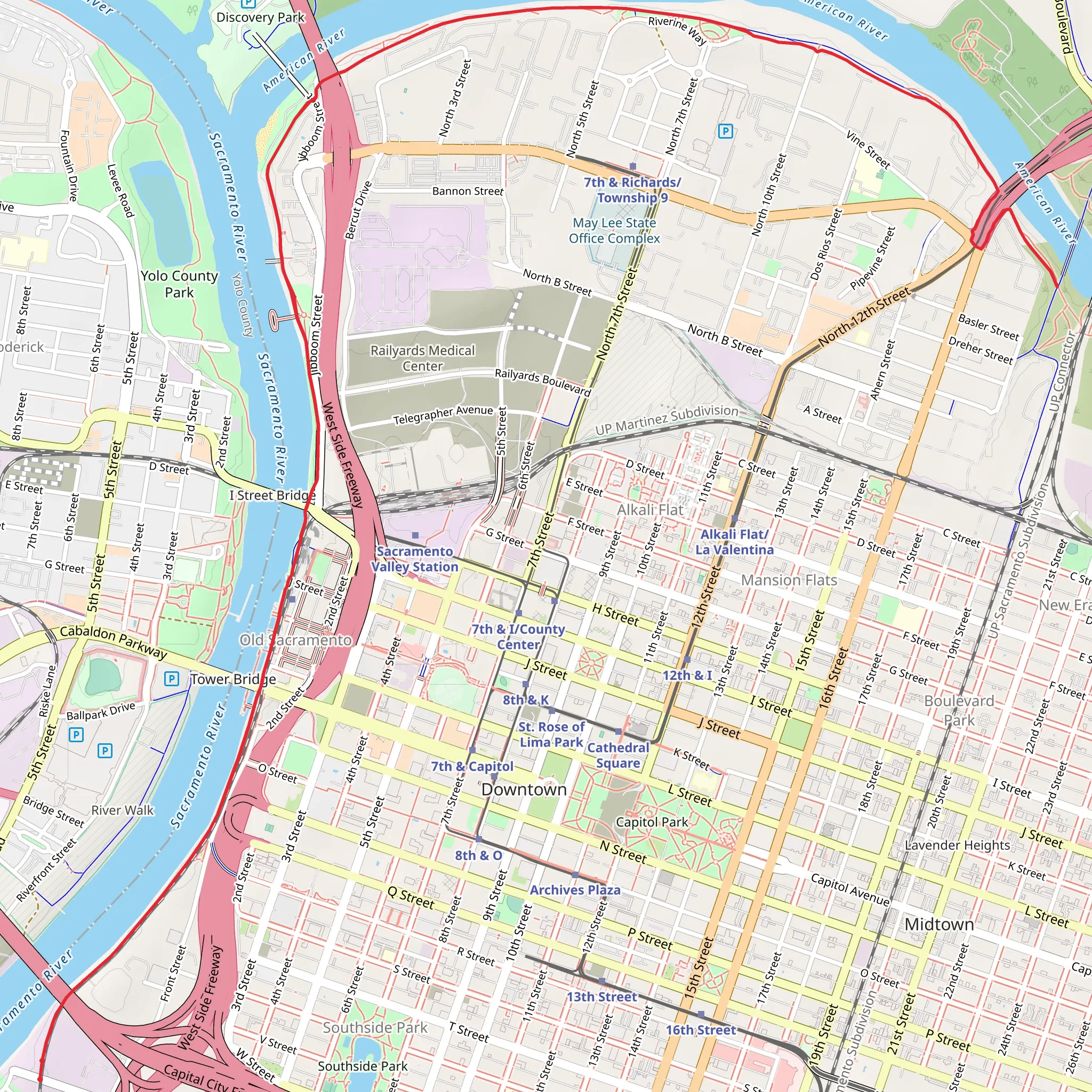 Sacramento River Parkway mobile static map