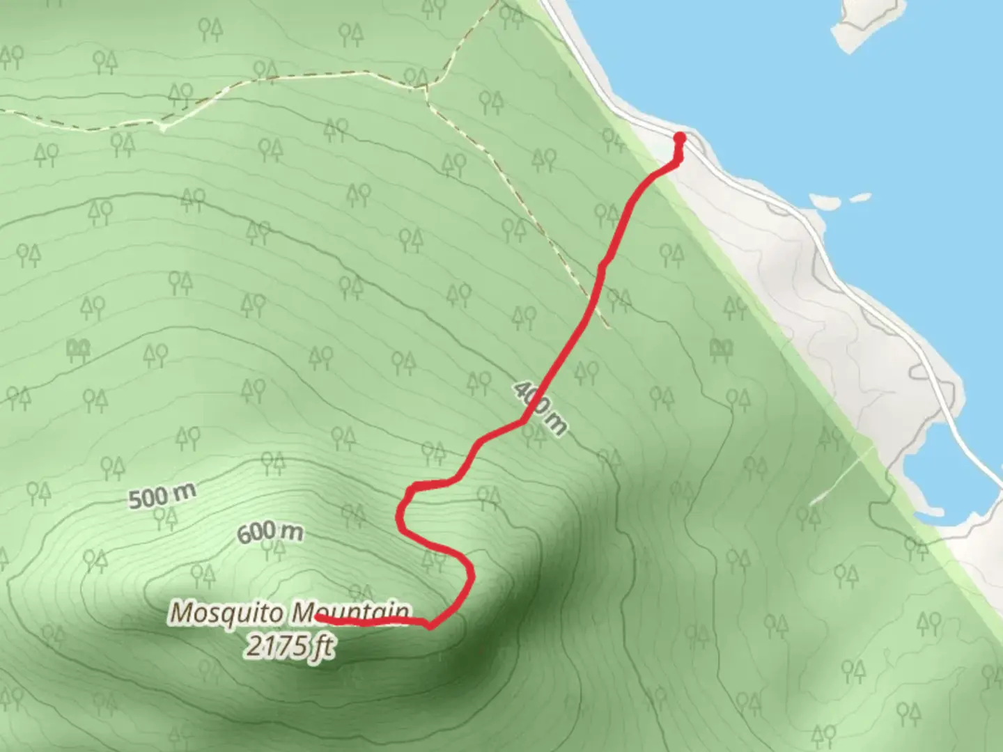 An image depicting the trail Mosquito Mountain from Troutdale Road and its surrounding area.