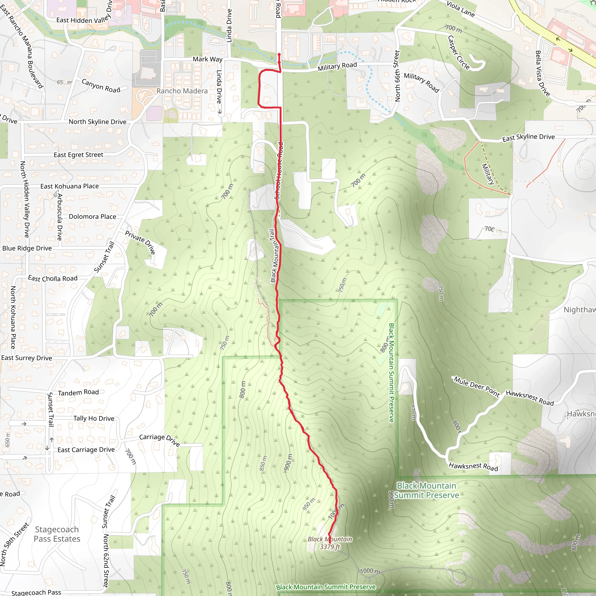 Black Mountain Trail mobile static map