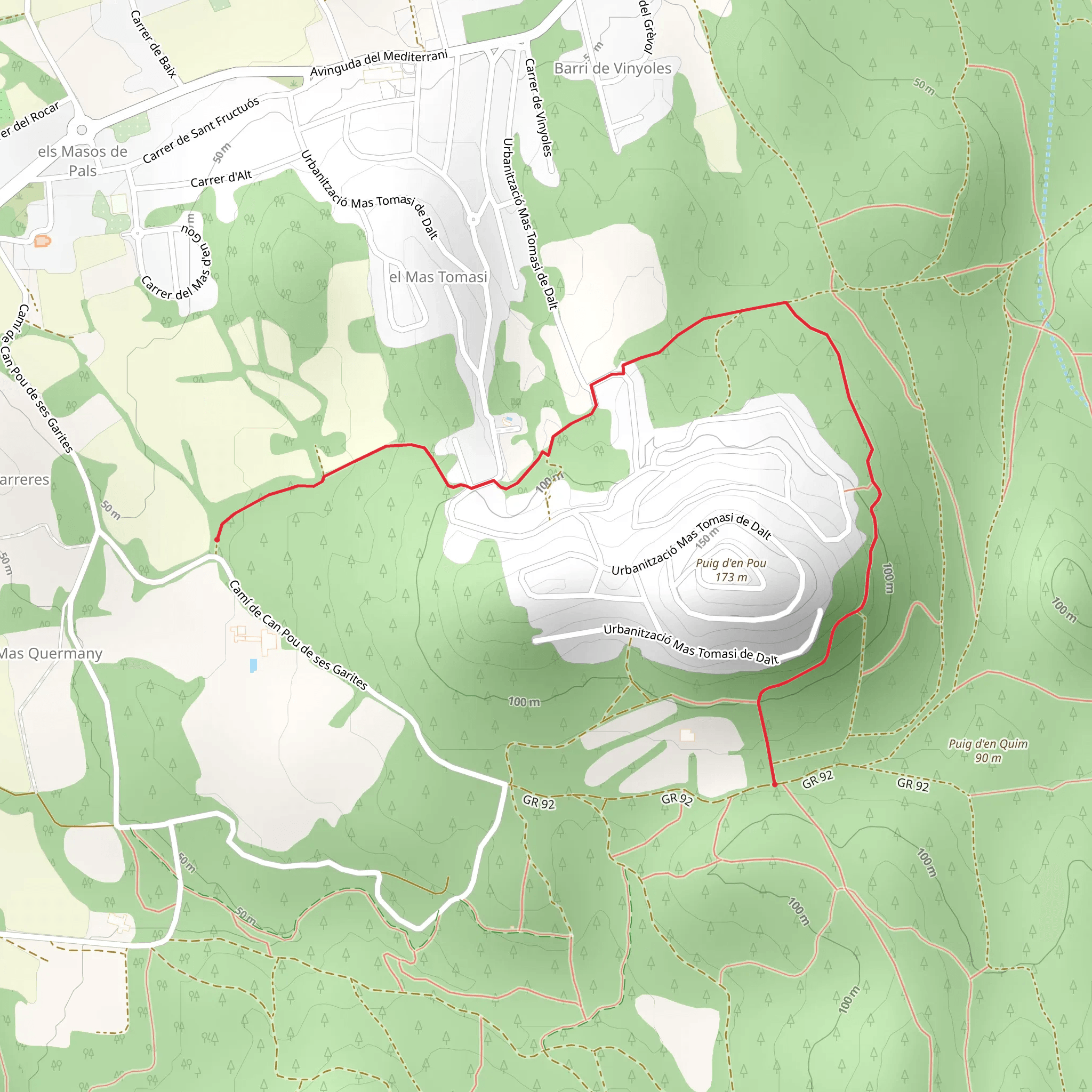 Path of the Font de Ses Garites SL C 22 mobile static map