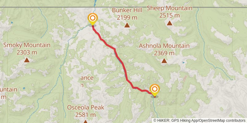 Larch Pass - Hidden Lakes Loop stage 4 Map