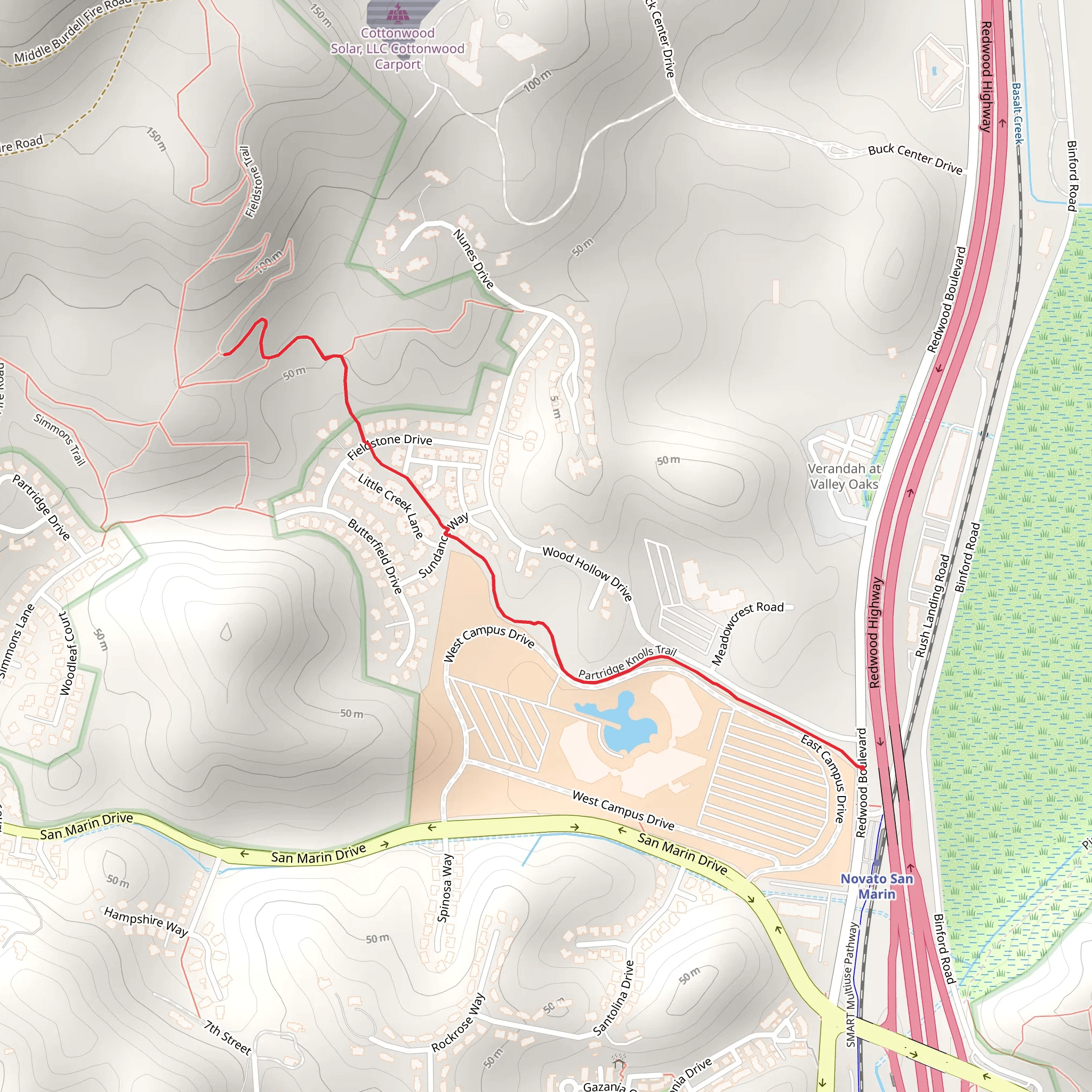 Partridge Knolls and Fieldstone Trail mobile static map