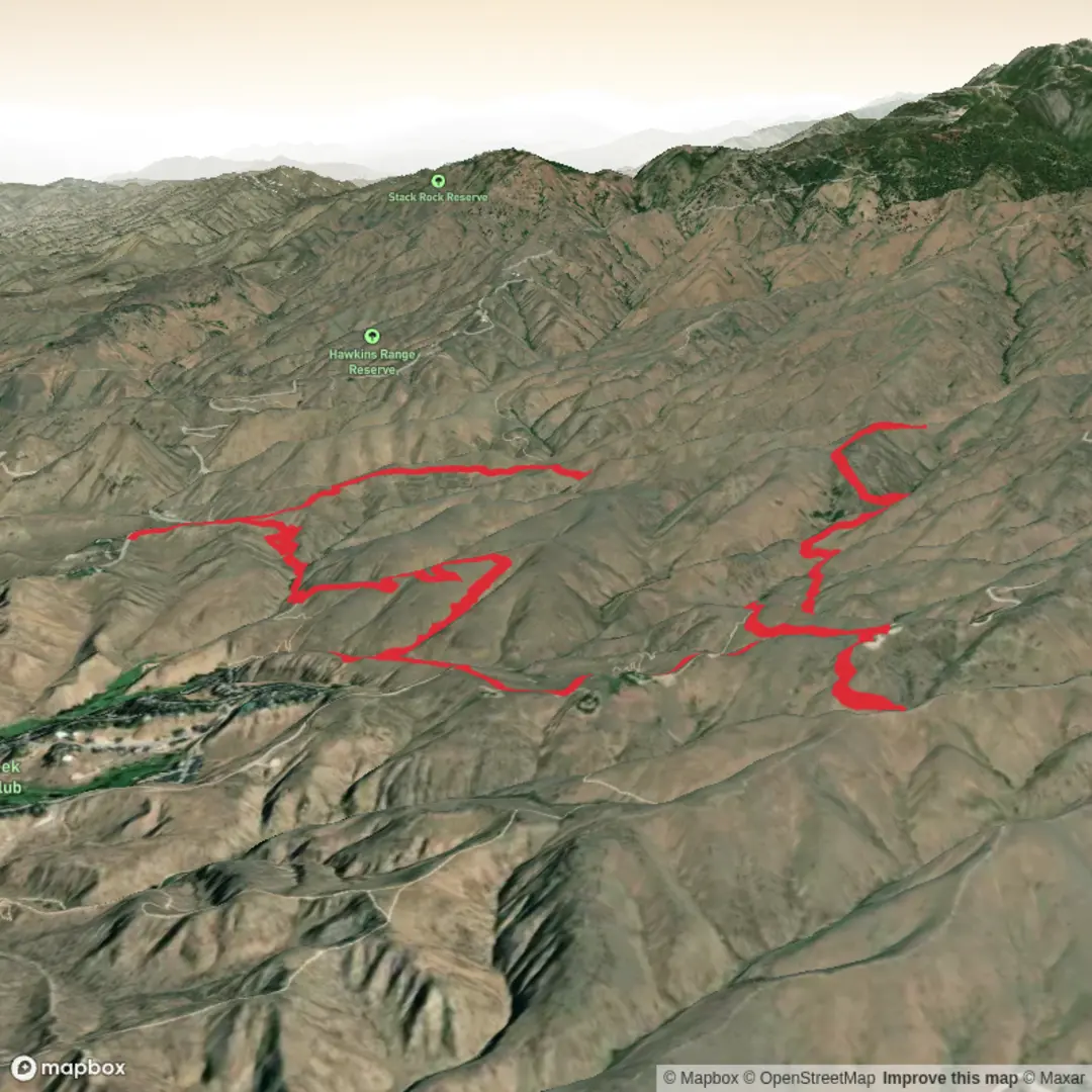 An image depicting the trail Corrals to Hulls Gulch and its surrounding area.