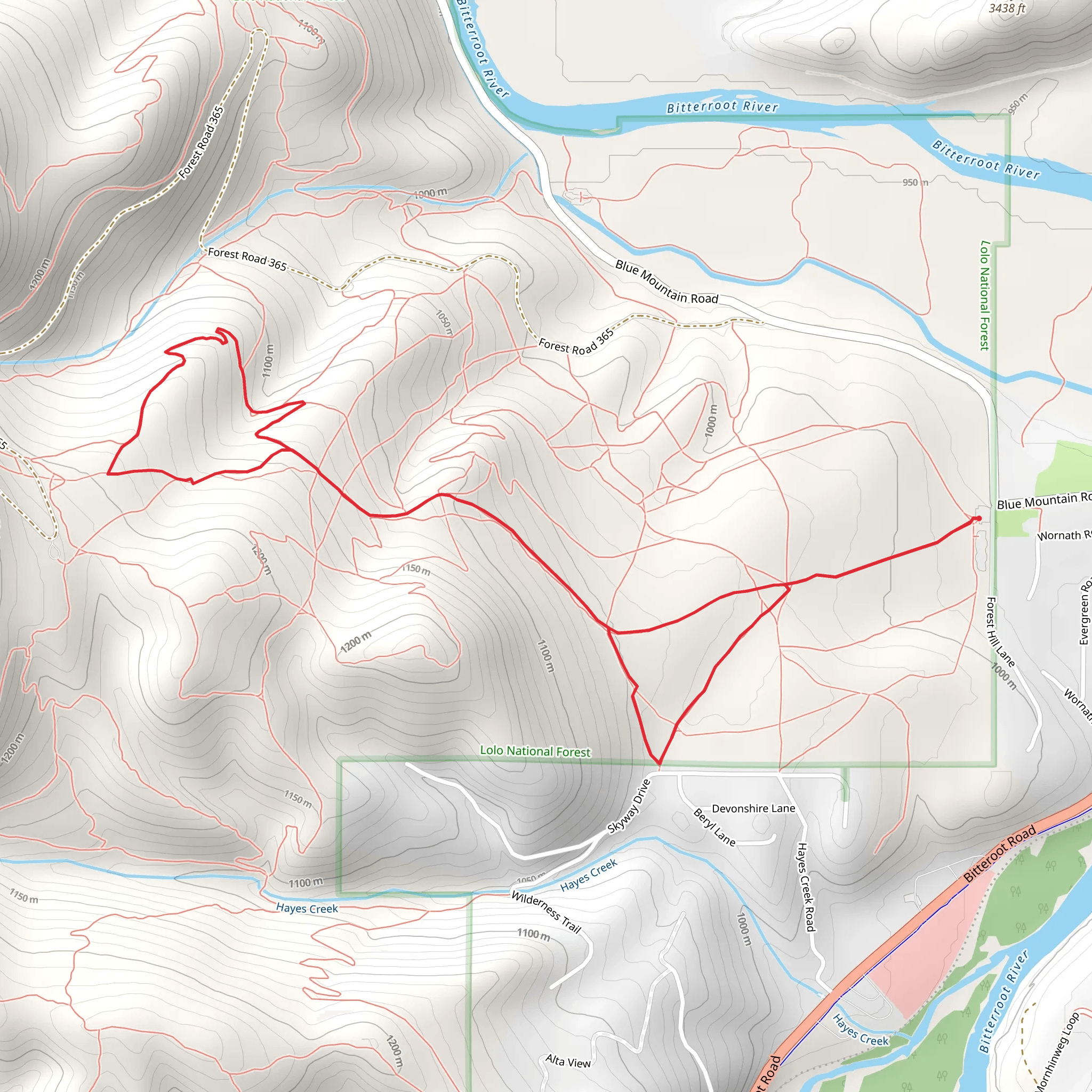 Blue Mountain Road Loop - West mobile static map