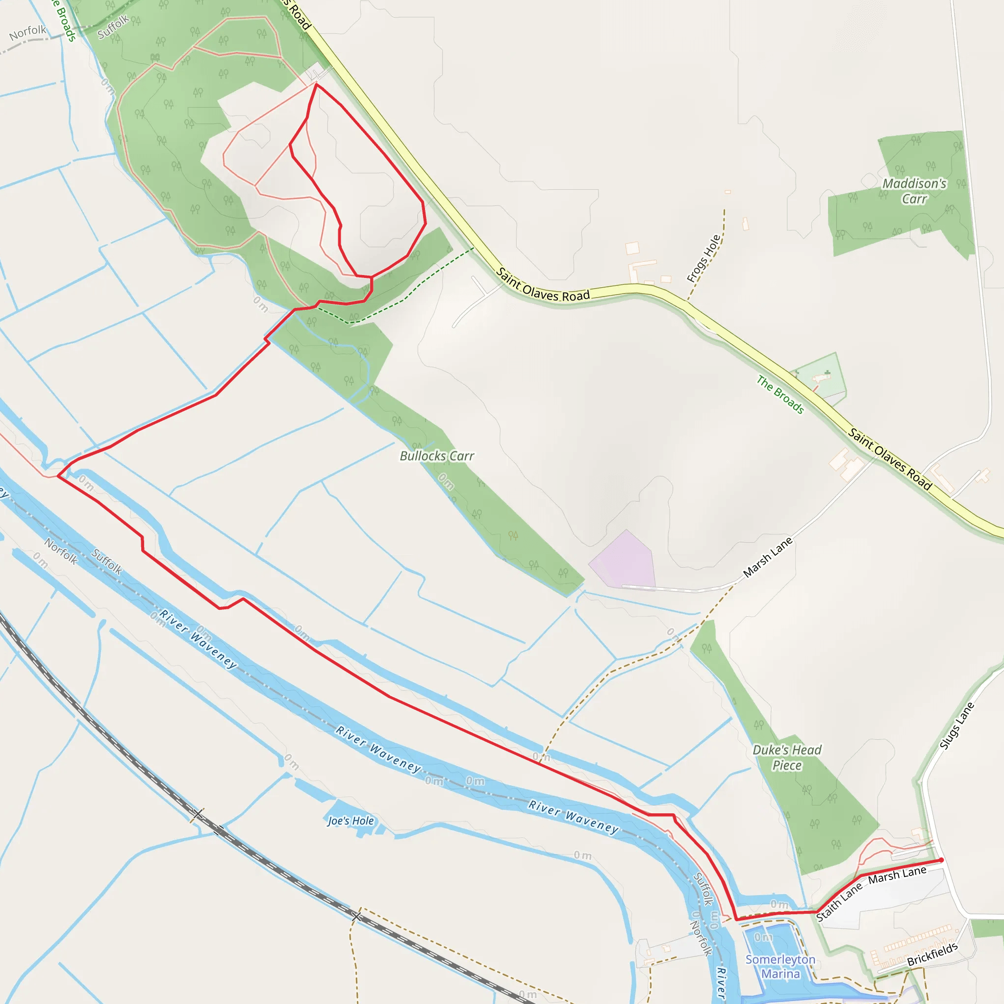 Herringfleet Hills from Somerleyton mobile static map
