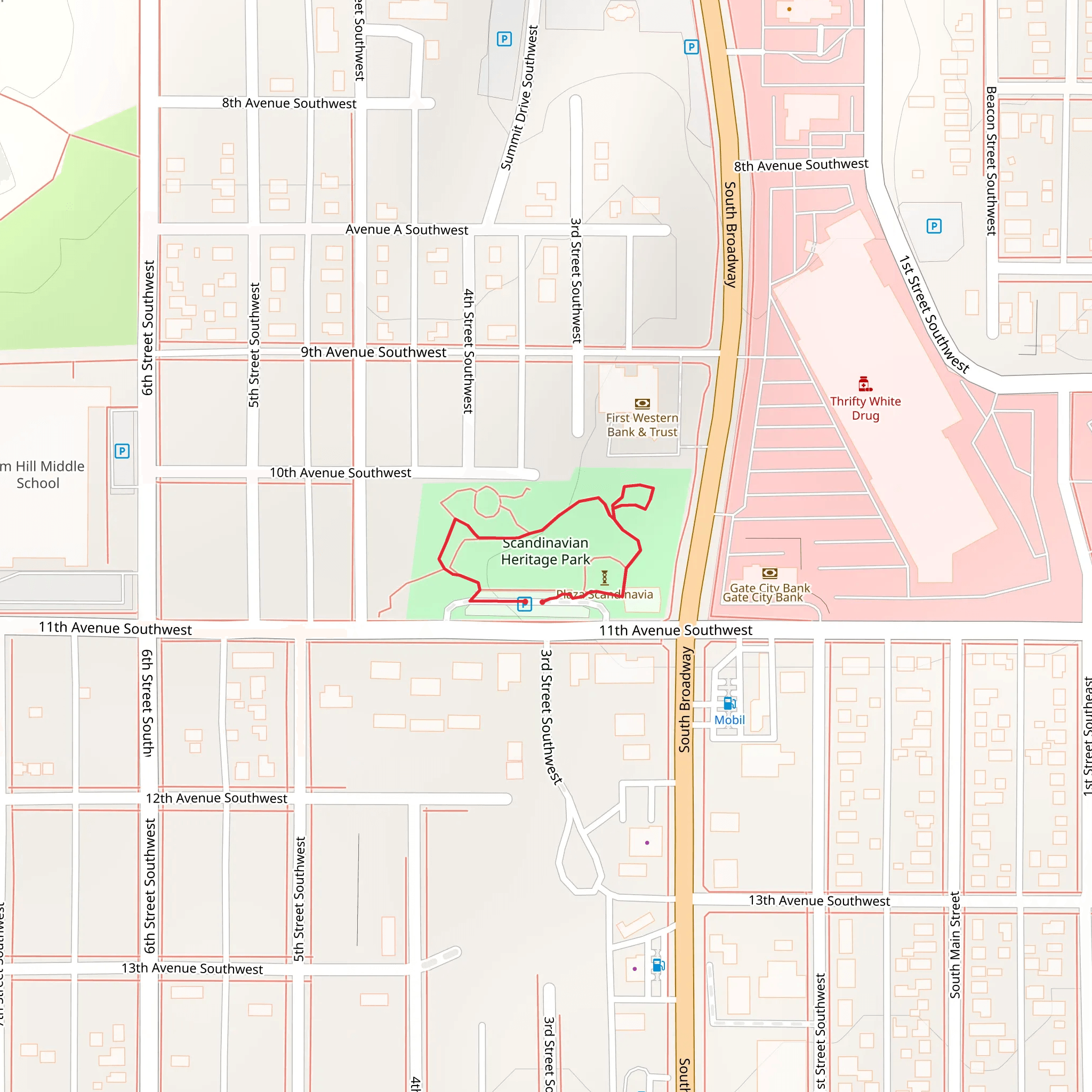 Scandinavian Heritage Park Loop mobile static map