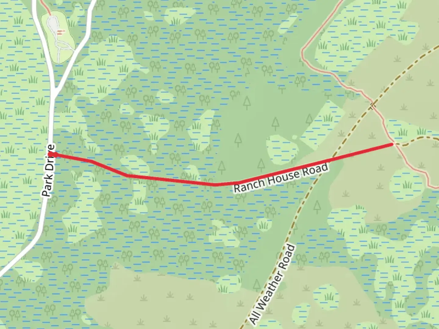 An image depicting the trail Ranch Hose Road Walk and its surrounding area.