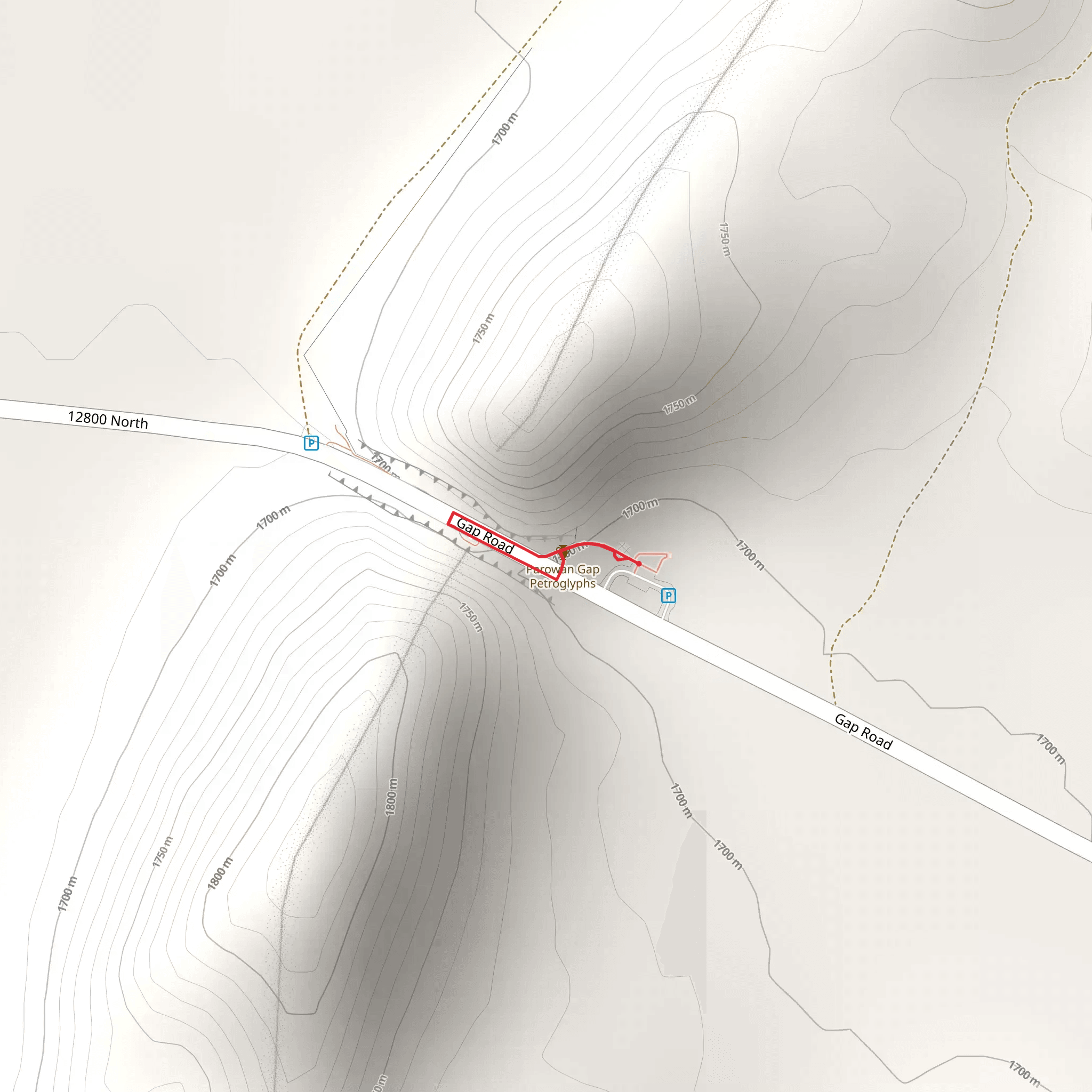 Parowan Gap Petroglyph Trail mobile static map