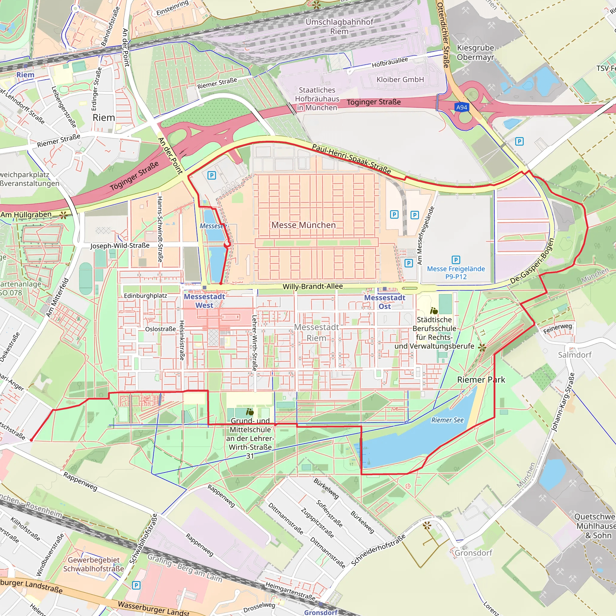 Riemer Park, Riemer See and Messesee mobile static map