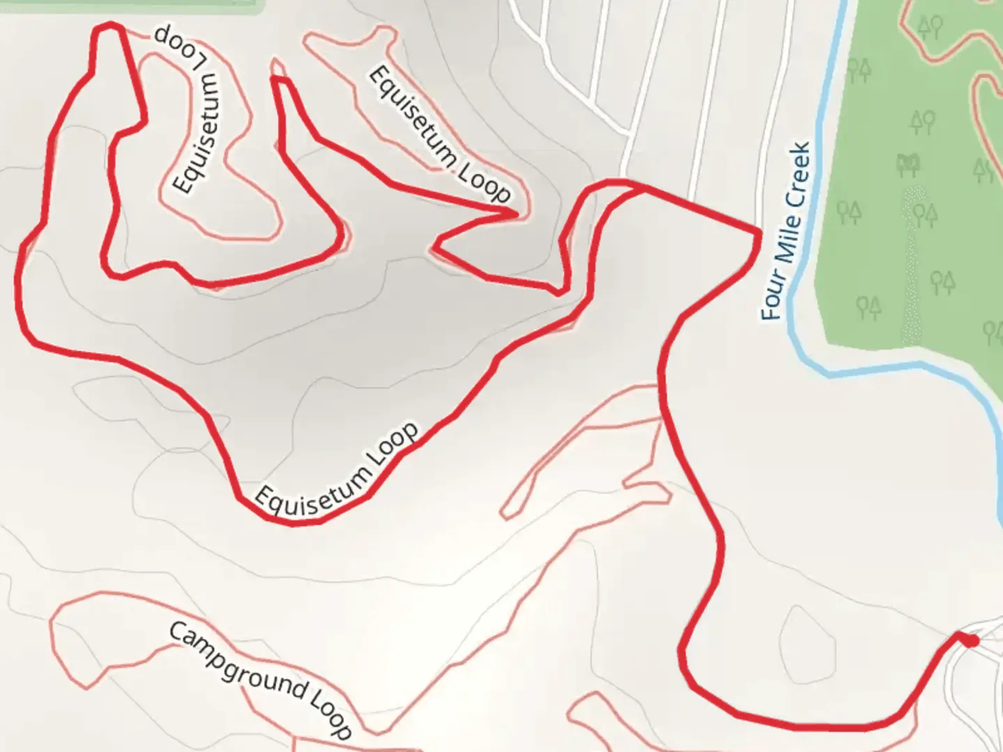 An image depicting the trail Campground Loop and its surrounding area.
