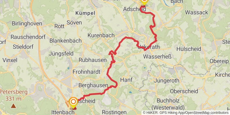 Bergischer Weg stage 14 Map