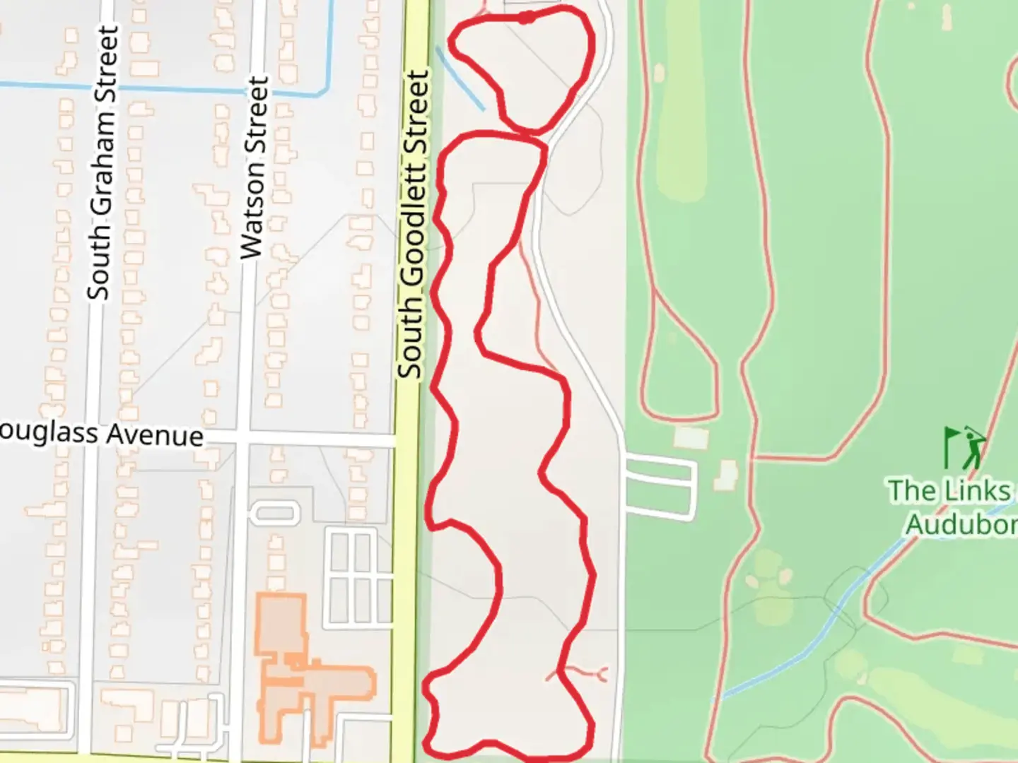 An image depicting the trail South Goodlett Street Loop and its surrounding area.