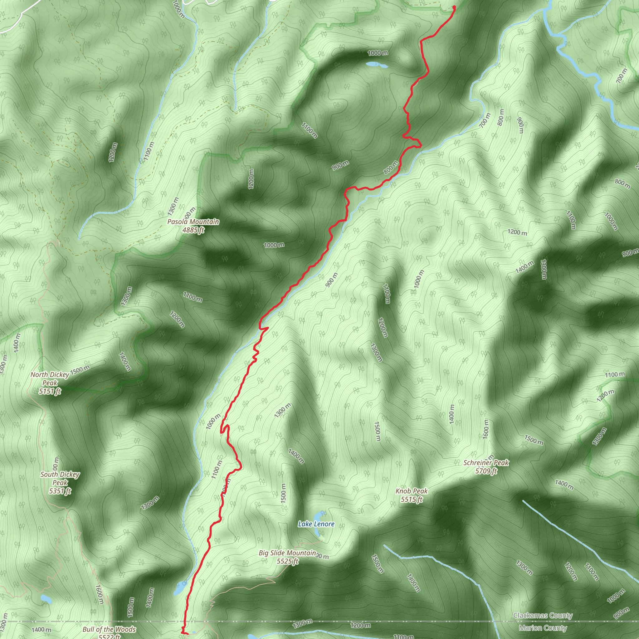 Dickey Creek Trail mobile static map