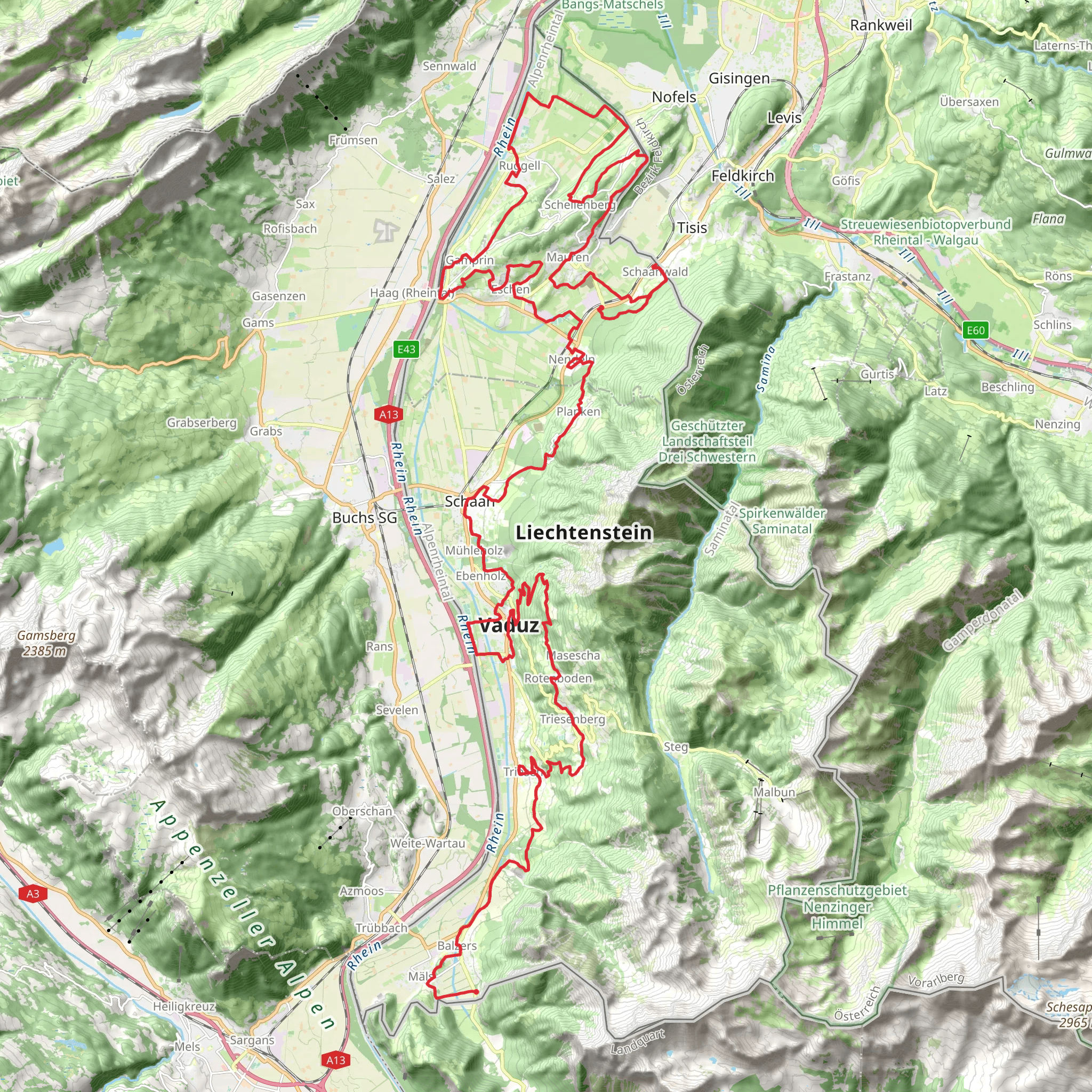 The Liechtenstein Trail mobile static map
