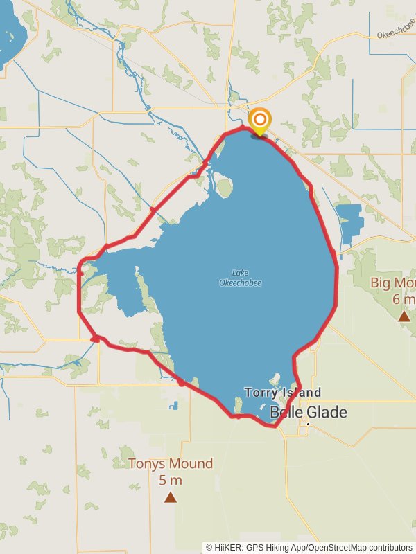 Lake Okeechobee Scenic Trail mobile static map