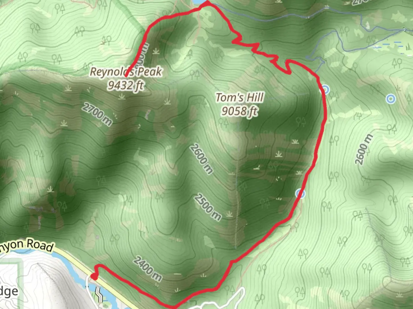An image depicting the trail Reynolds Peak via Mill D North Fork Trail and its surrounding area.