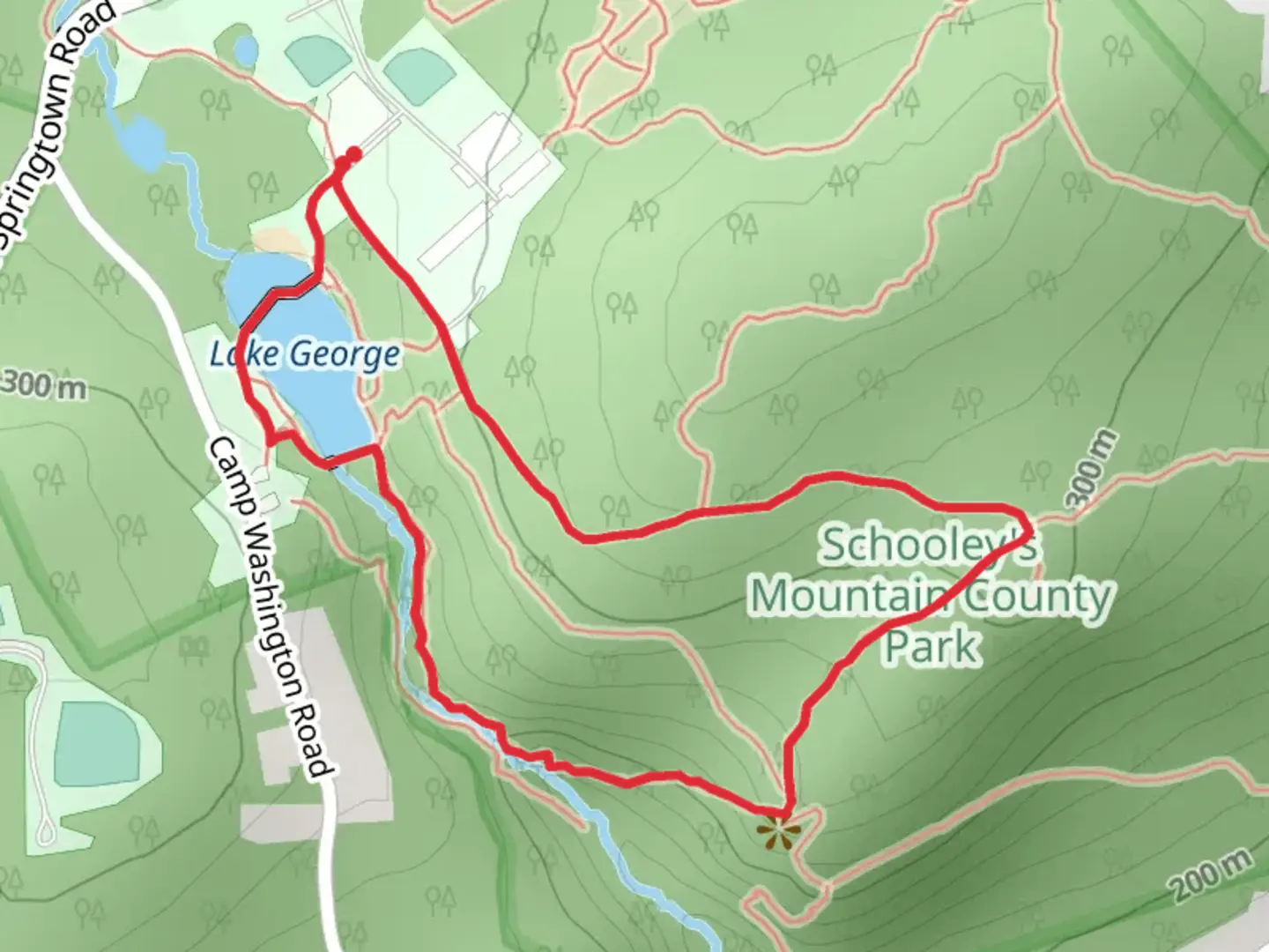 An image depicting the trail Lake George Loop via Quarry Stone Trail and its surrounding area.