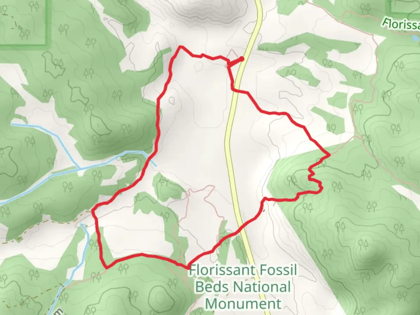 An image depicting the trail Grape Creek Loop and its surrounding area.