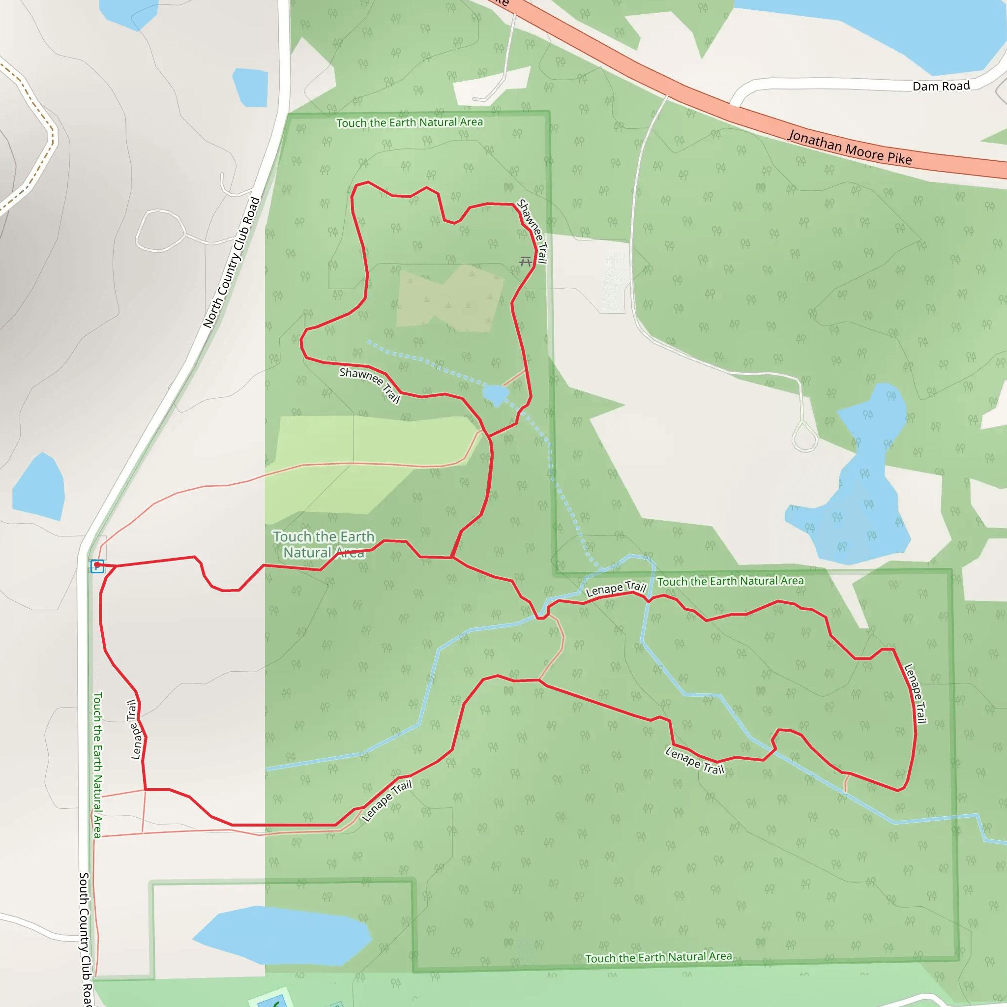 Shawnee and Lenape Loop Trail mobile static map