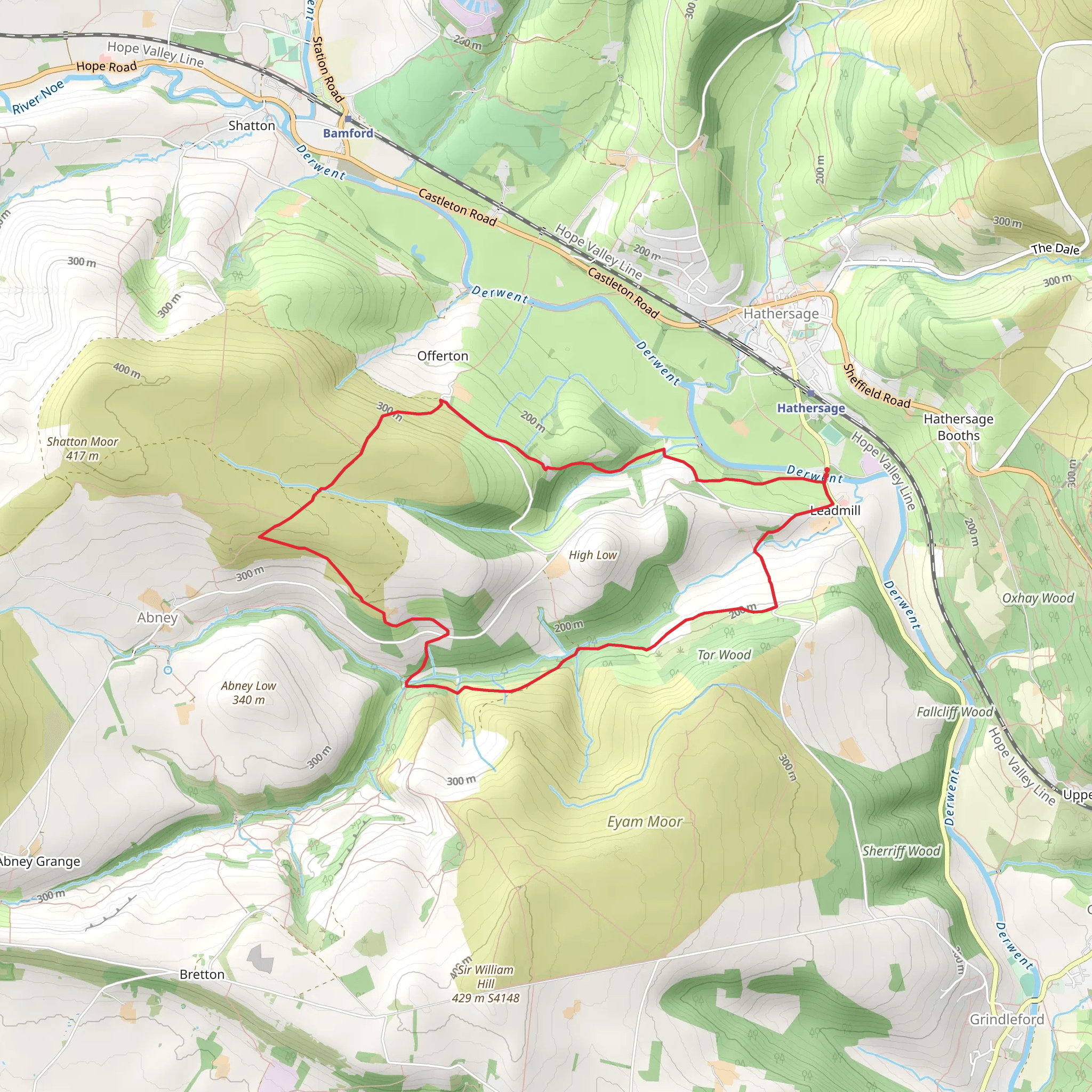 Highlow Wood - Mill Wood - Offerton Moor and Callow Wood mobile static map