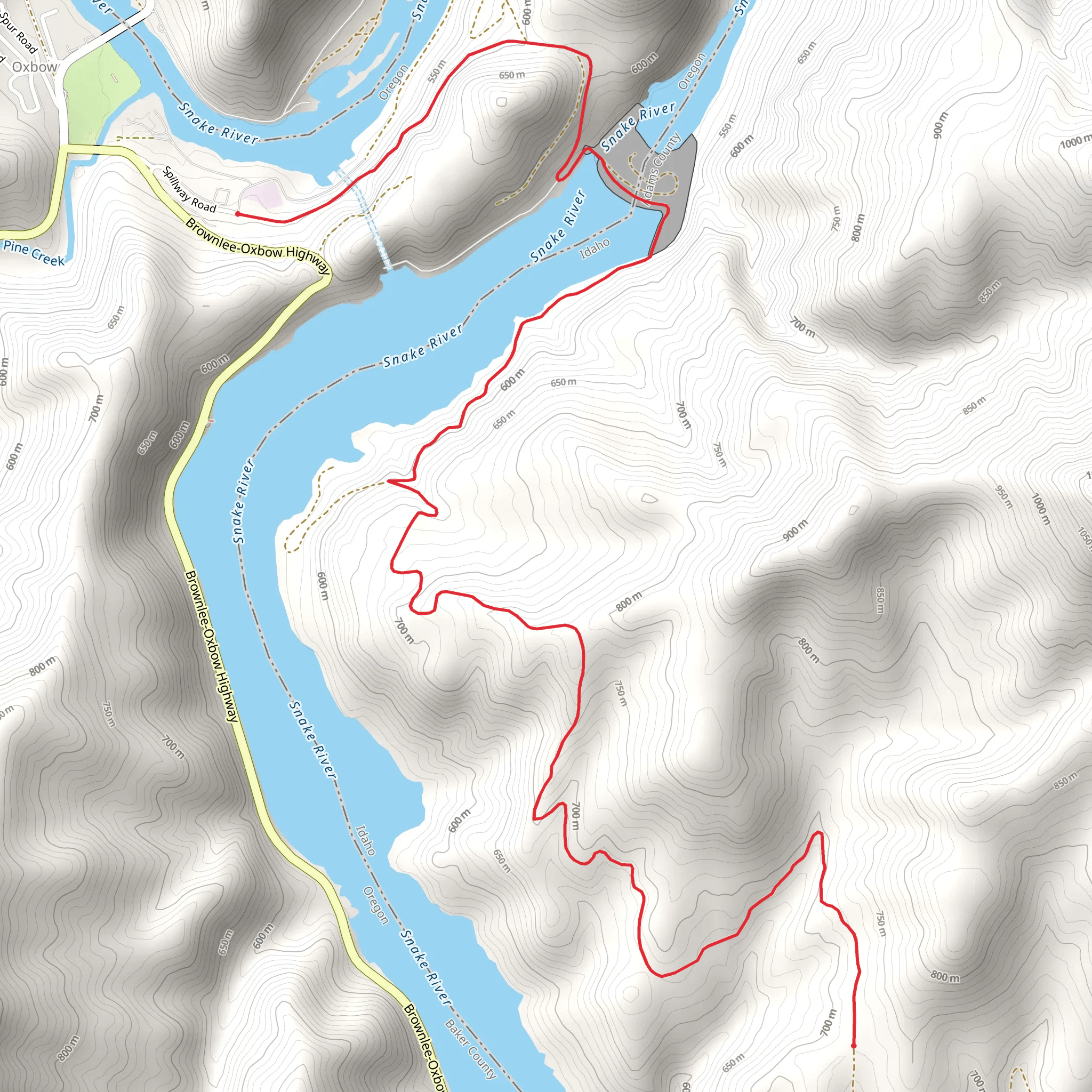 Spillway Road - Snake River mobile static map