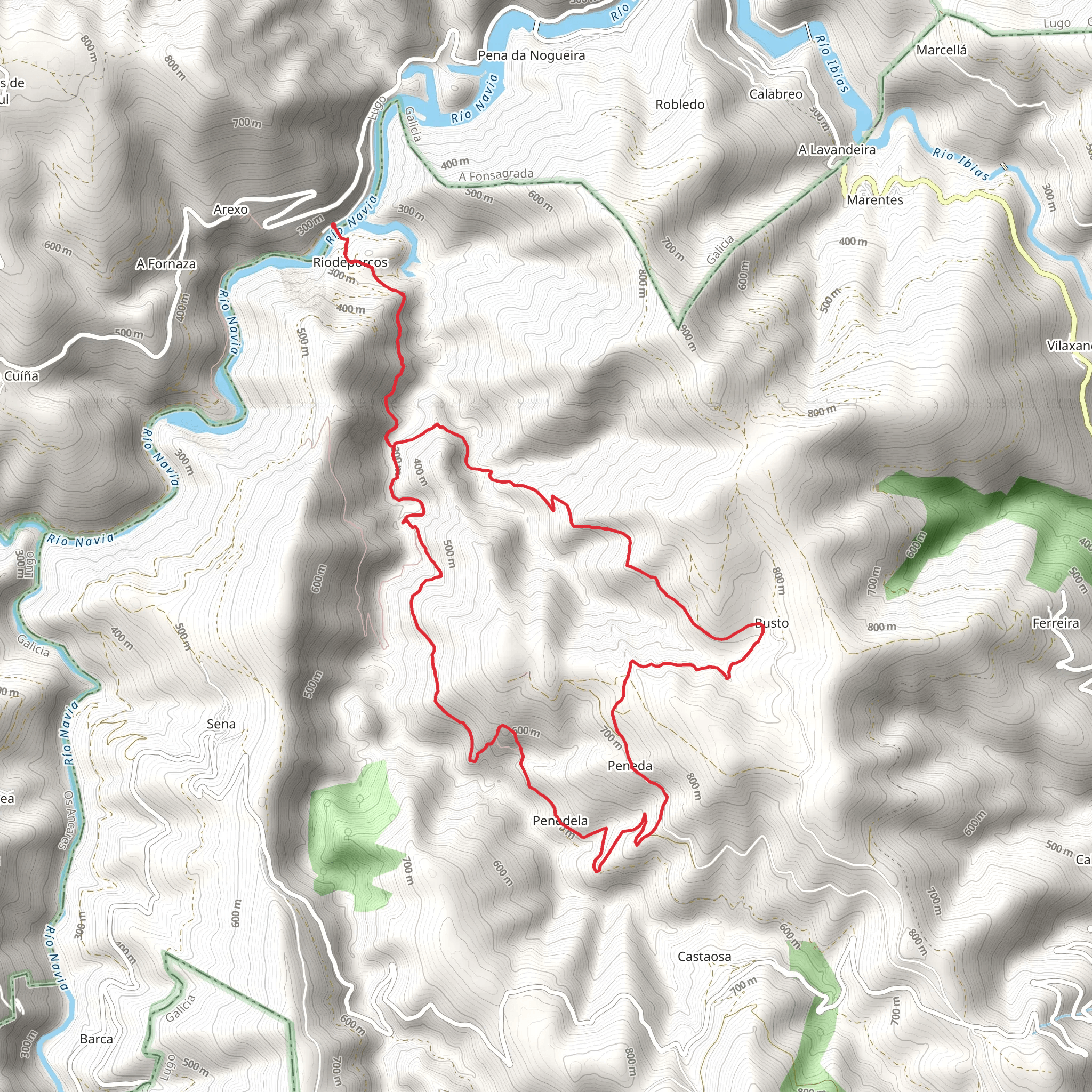 Bustellín Gorge Route mobile static map