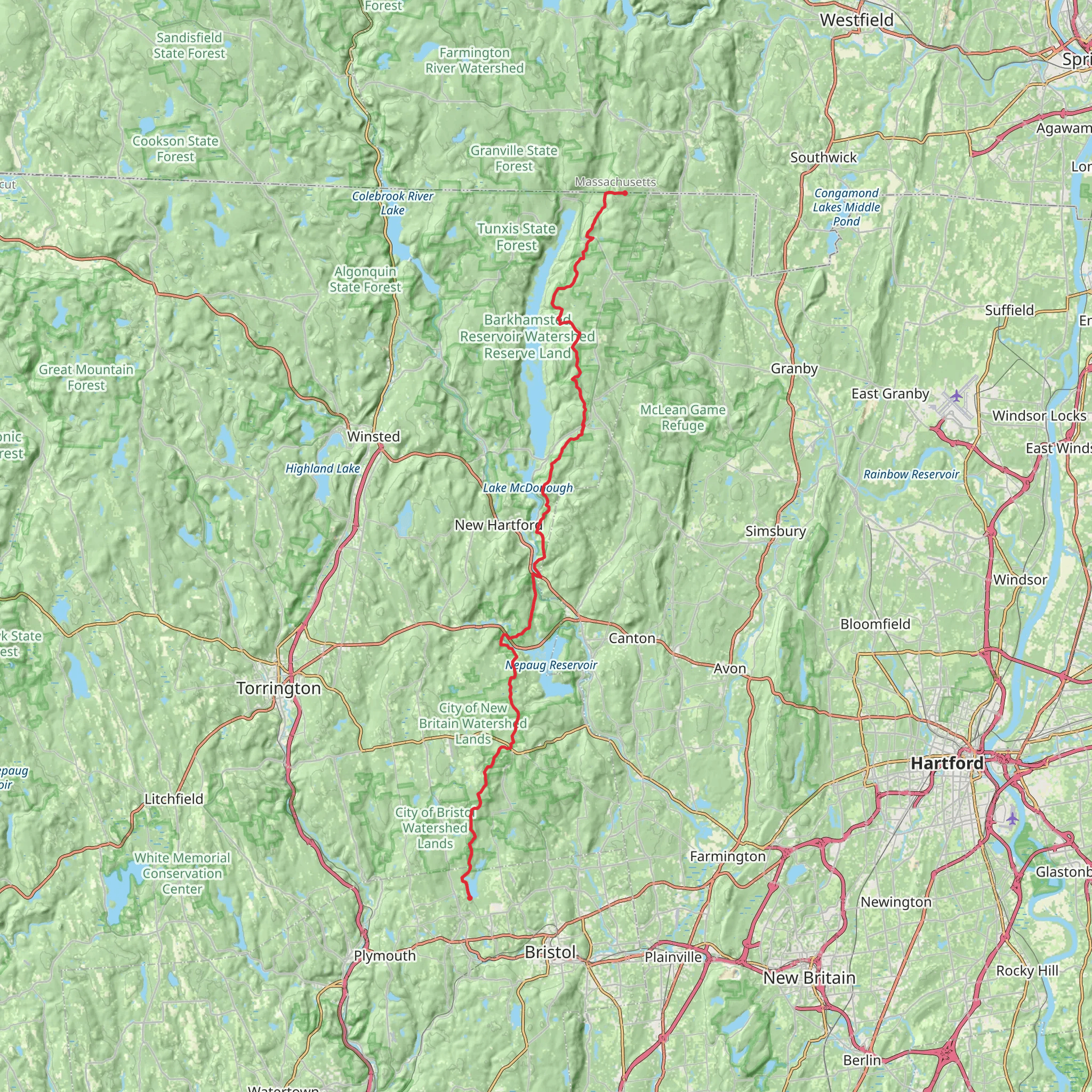 Tunxis Trail mobile static map