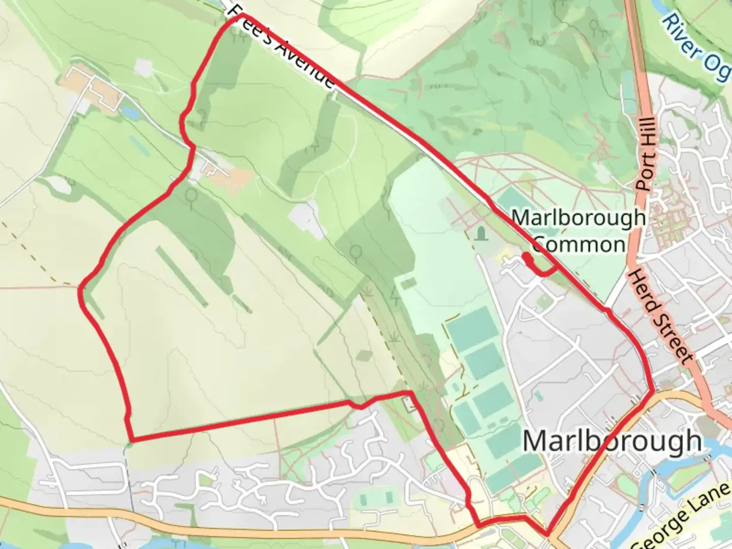 An image depicting the trail White Horse Trail and Wessex Ridgeway and its surrounding area.