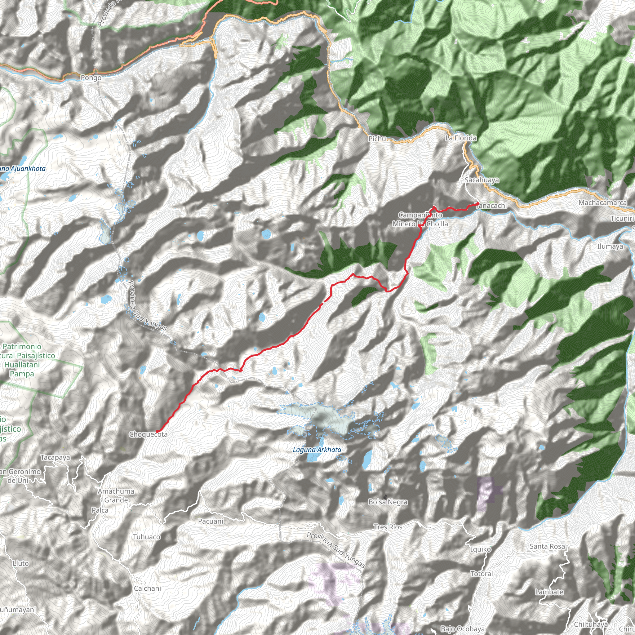 Takesi Trek mobile static map