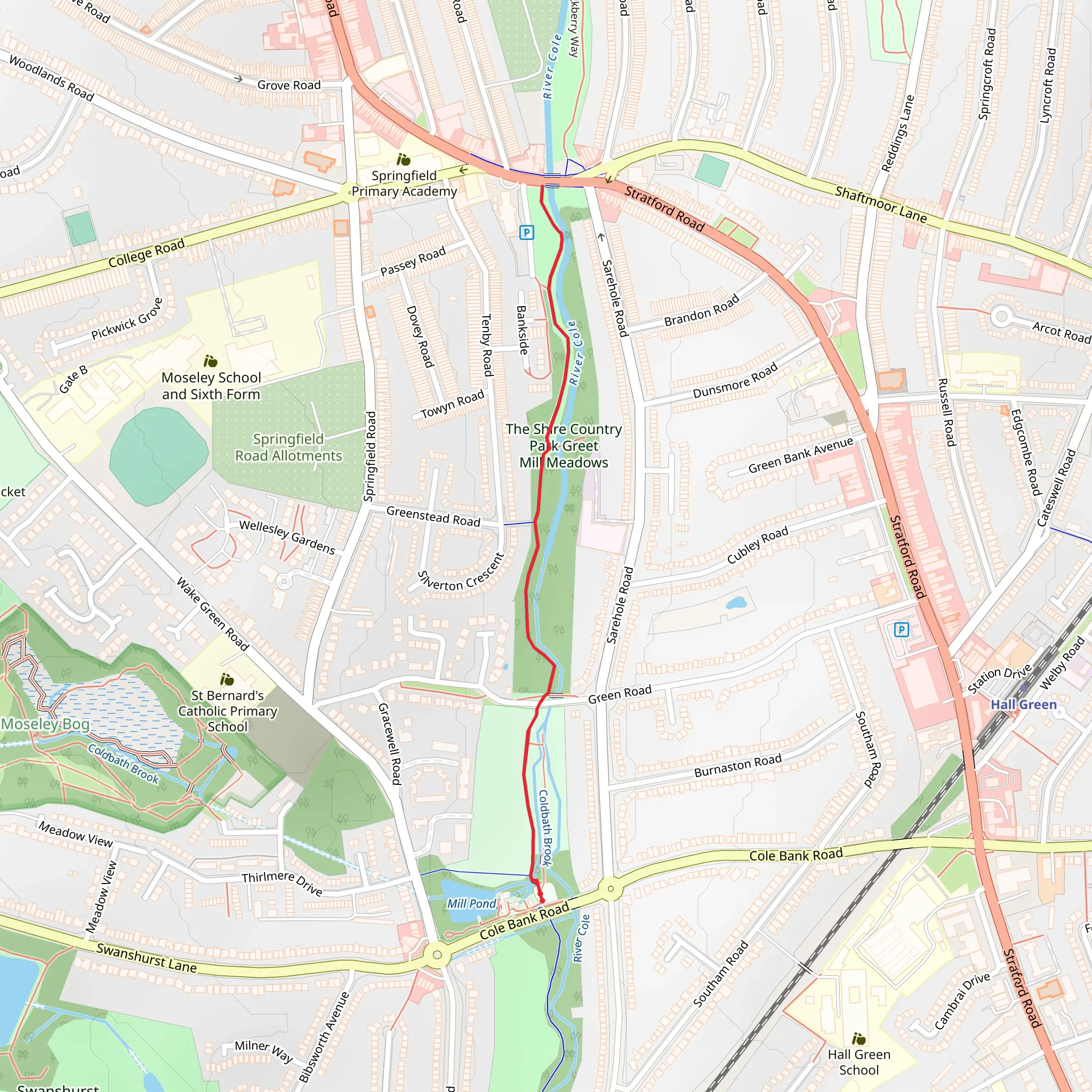 Sarehole Mill Walk mobile static map
