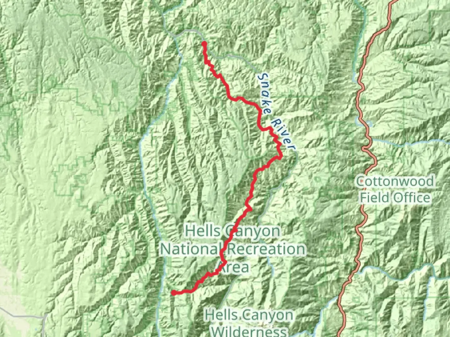 An image depicting the trail Hells Canyon Bench High Trail and its surrounding area.