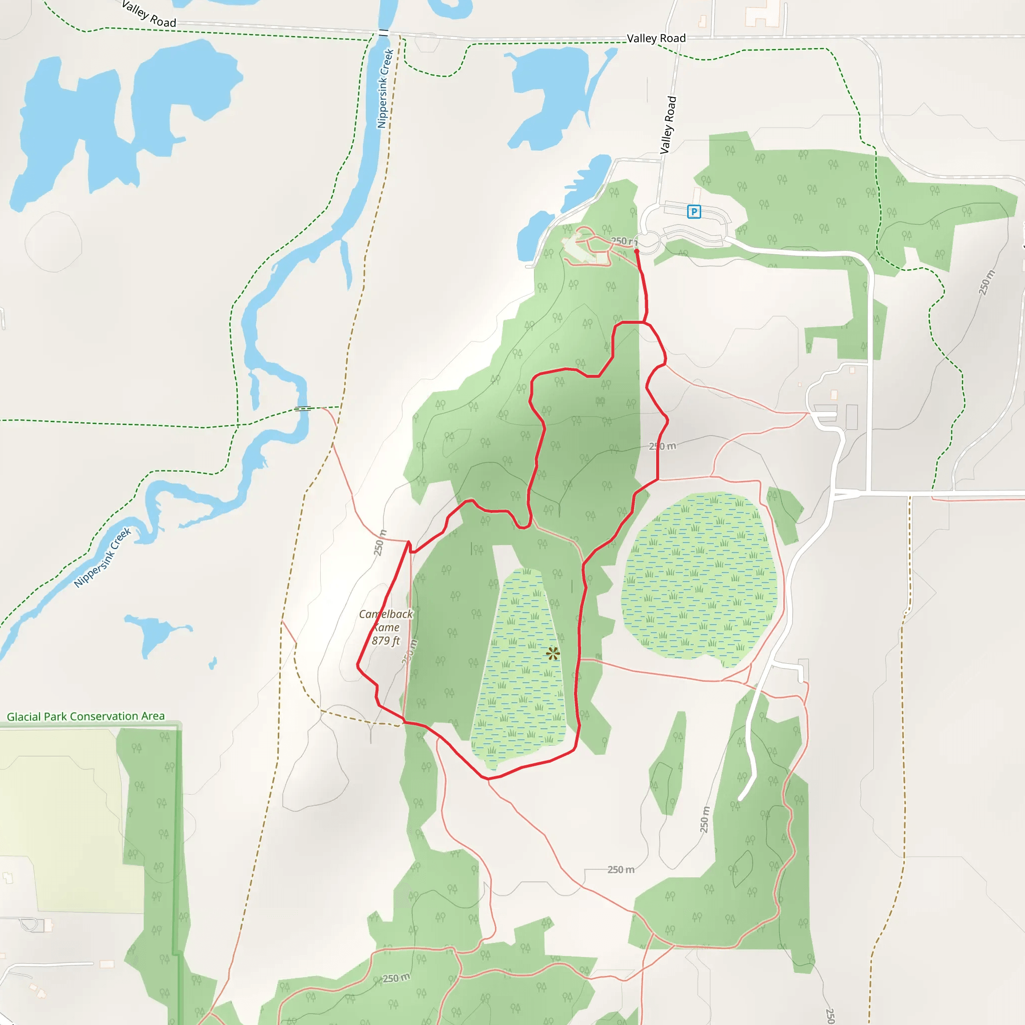 Glacial Park Lost Valley Short Loop mobile static map