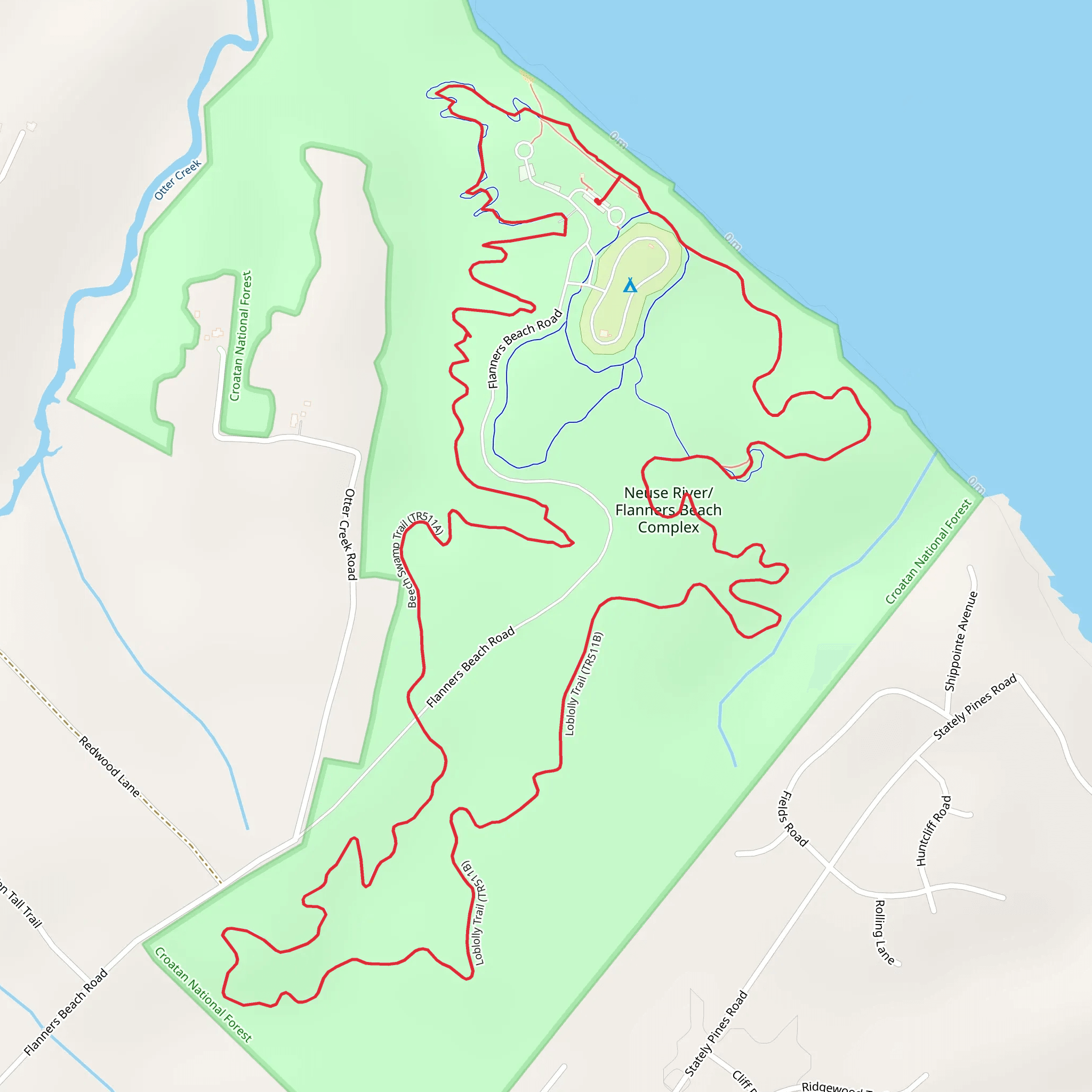 Flanners Beach Loop Trail mobile static map