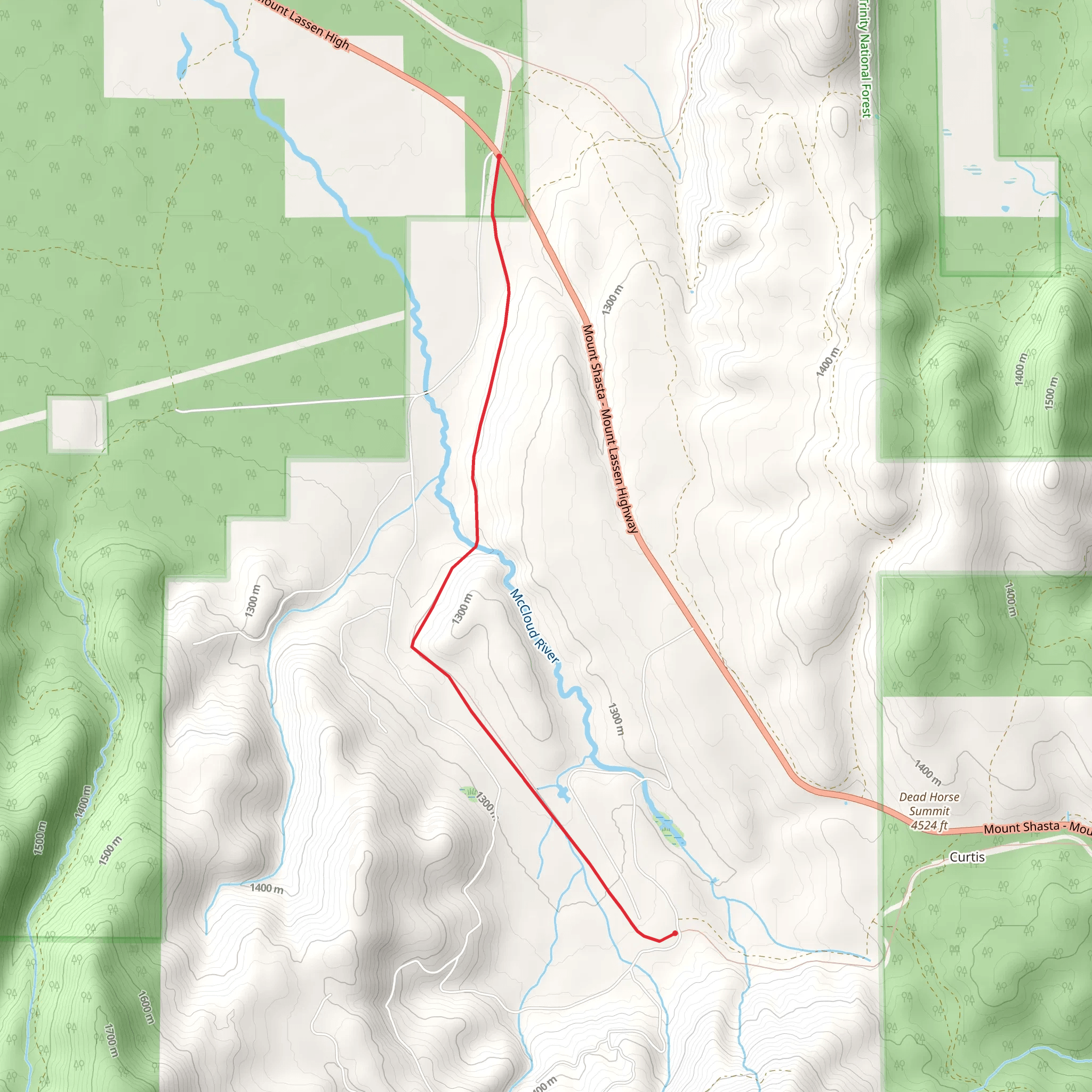 Great Shasta Rail Trail - Burney Branch mobile static map