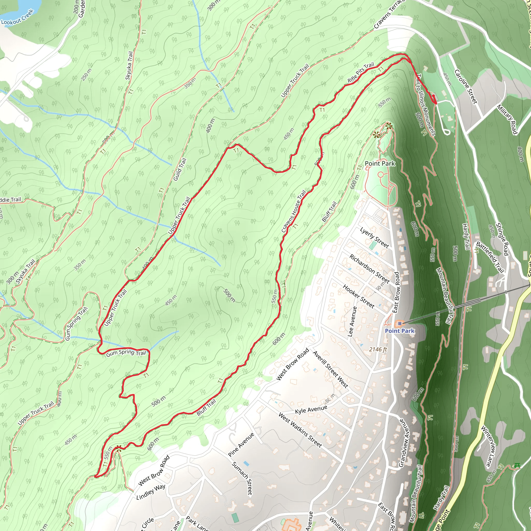 Cravens House - Rifle Pits Loop Trail mobile static map