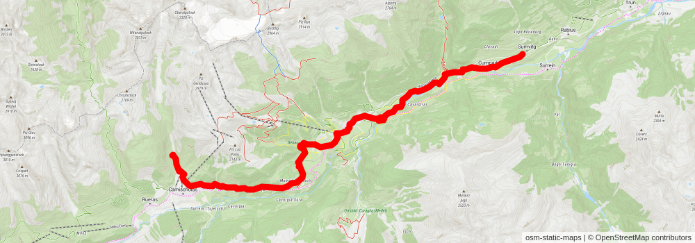 Senda Sursilvana stage 3 Map