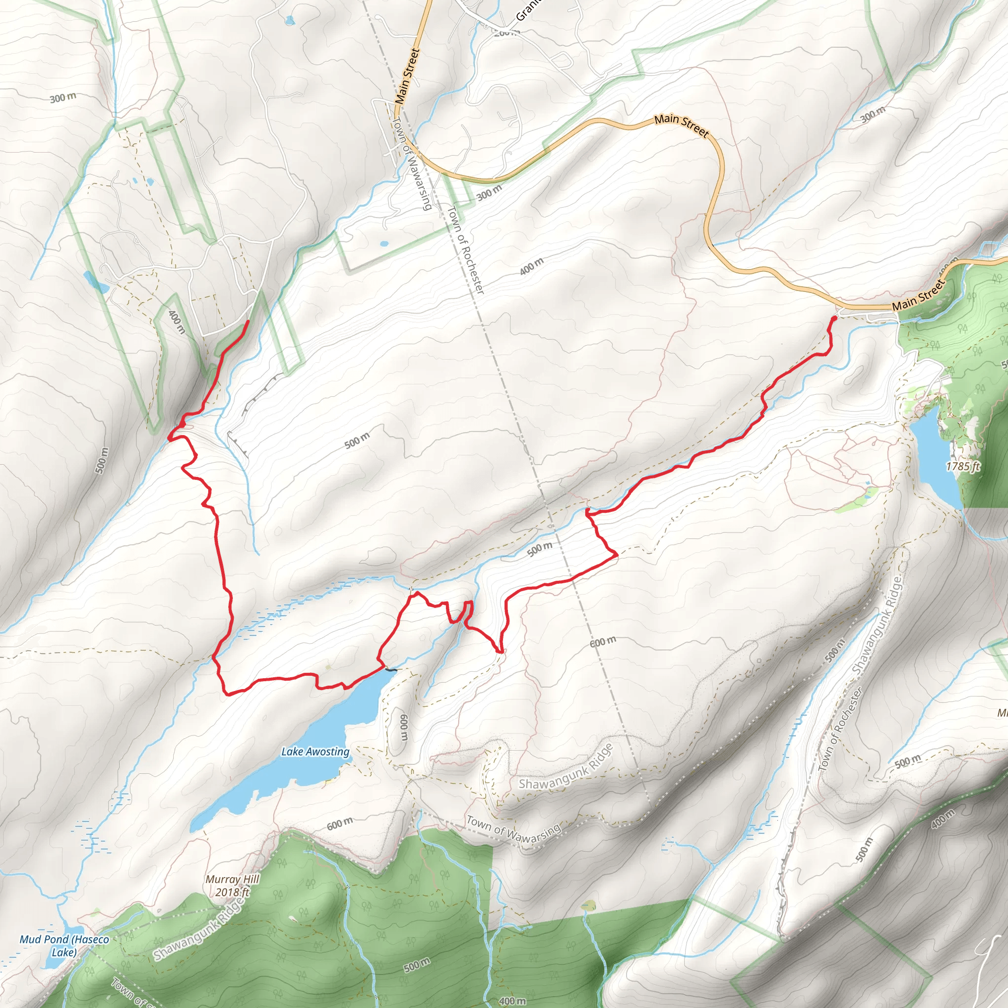 Stony Kill Falls and Lake Awosting Trail mobile static map